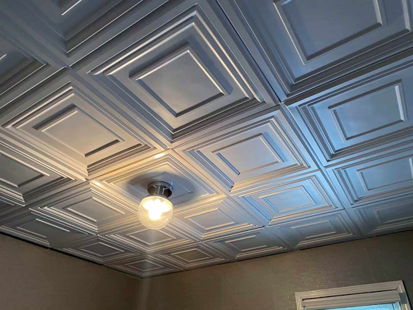 3D Wall Panels - Modern Square Paintable White PVC Wall Paneling for Interior Wall Decor, 19.7 in x 19.7 in, Covers 2.7 sq. ft. - Single