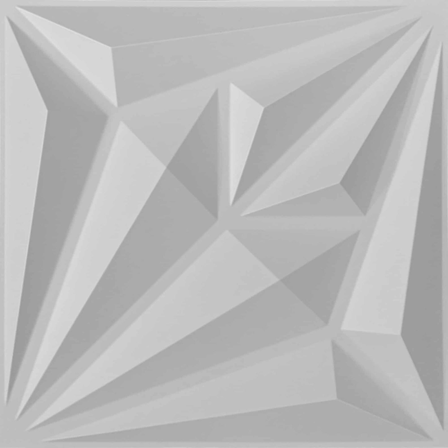 3D Wall Panels - Abstract Diamond Paintable White PVC Wall Paneling for Interior Wall Decor, 19.7 in x 19.7 in, Covers 2.7 sq. ft. - Single