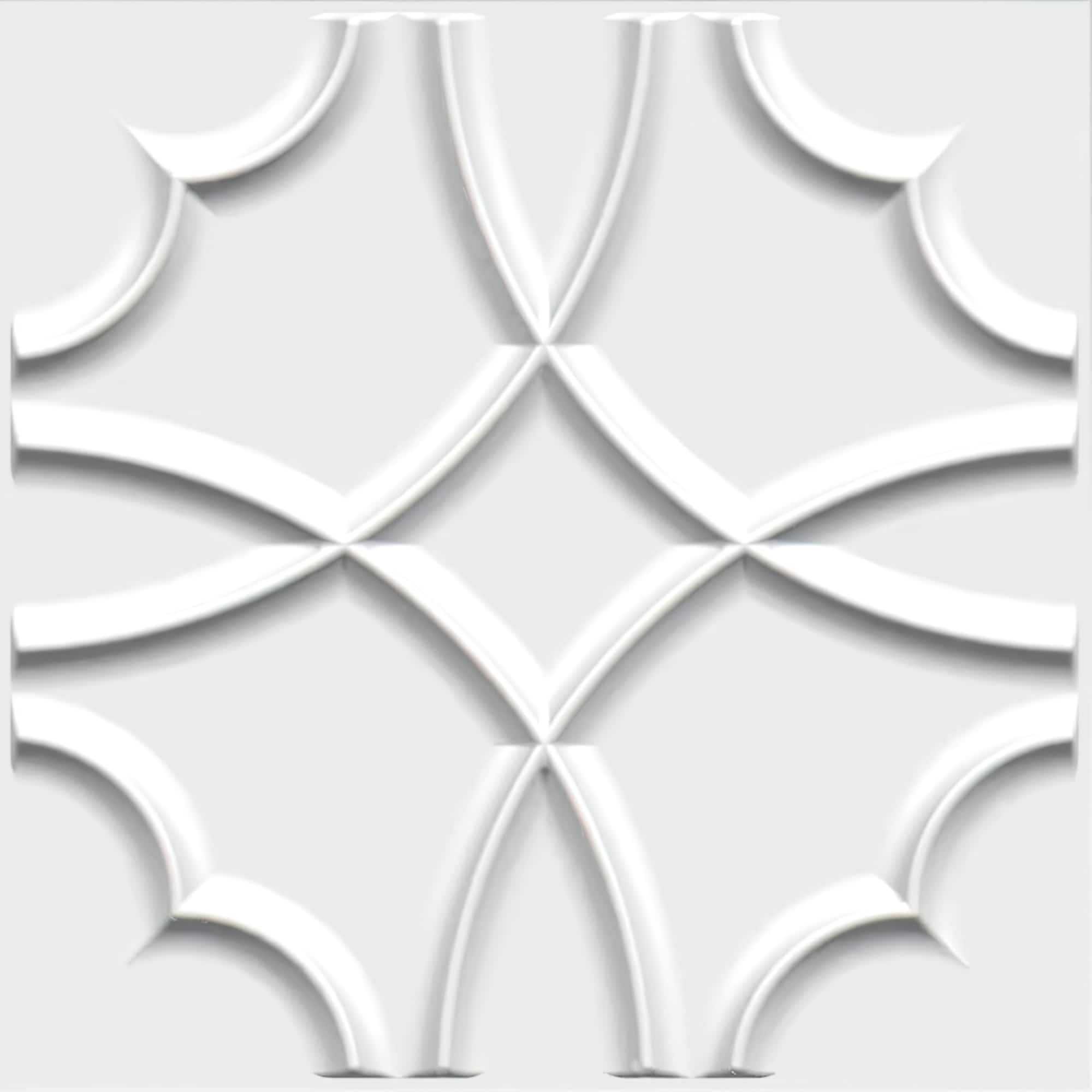 3D Wall Panels - Traditional Shapes Paintable White PVC Wall Paneling for Interior Wall Decor, 19.7 in x 19.7 in, Covers 2.7 sq. ft. - Single