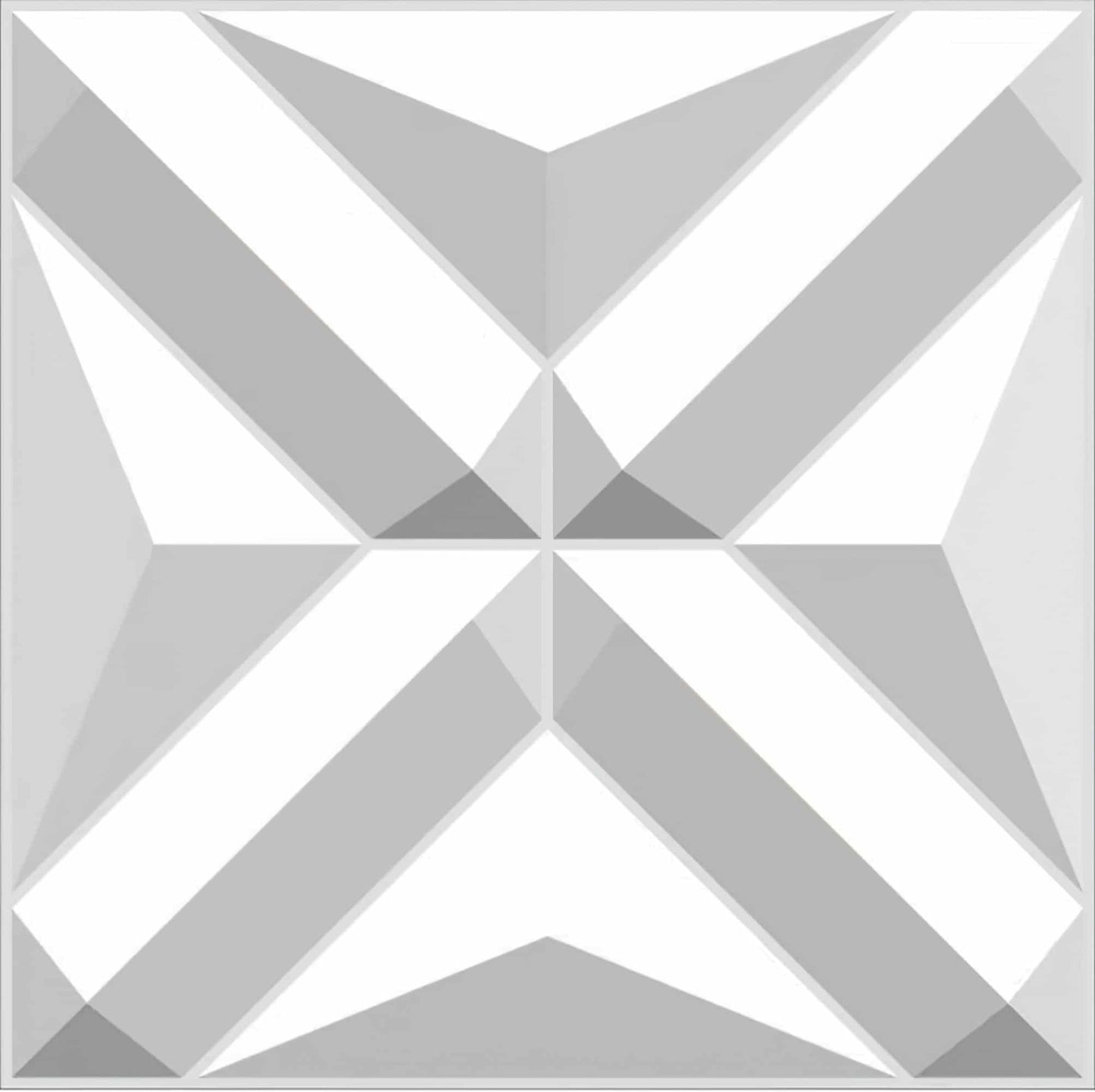 3D Wall Panels - Contemporary Shape Paintable White PVC Wall Paneling for Interior Wall Decor, 19.7 in x 19.7 in, Covers 2.7 sq. ft. - Single