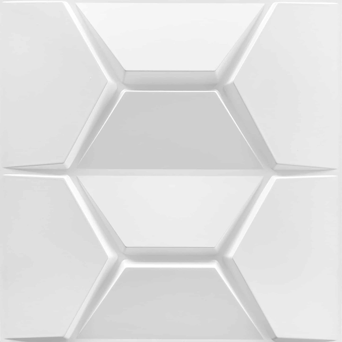 3D Wall Panels - Modern Trapezium Paintable White PVC Wall Paneling for Interior Wall Decor, 19.7 in x 19.7 in, Covers 2.7 sq. ft. - Single
