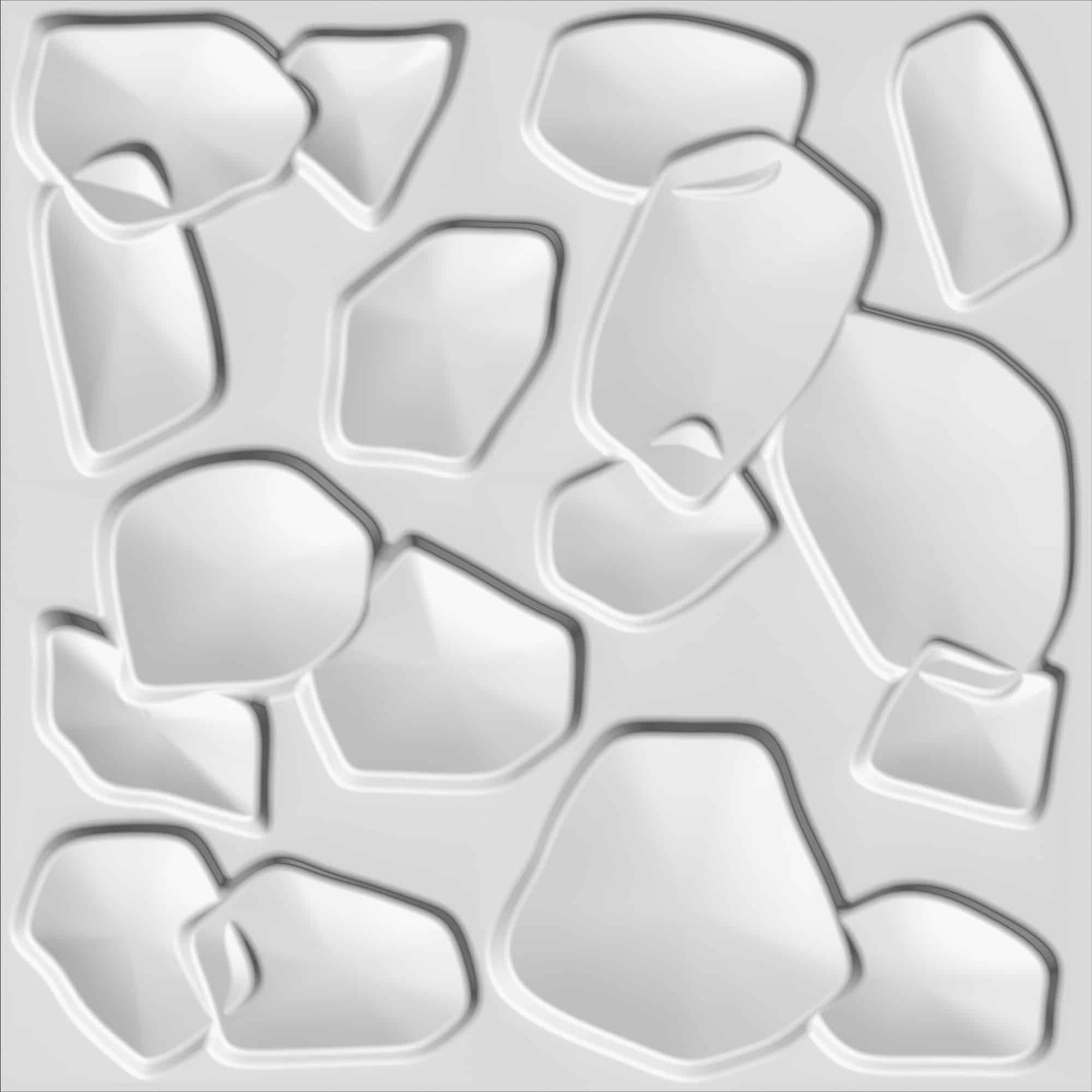 Paintable Off White Abstract Minimalist Fiber 3D Wall Panel, Interior Wall Paneling, 1.6 ft X 1.6 ft (50cm X 50cm), 2.6 sq.ft. (0.25 sq. m) each - Single