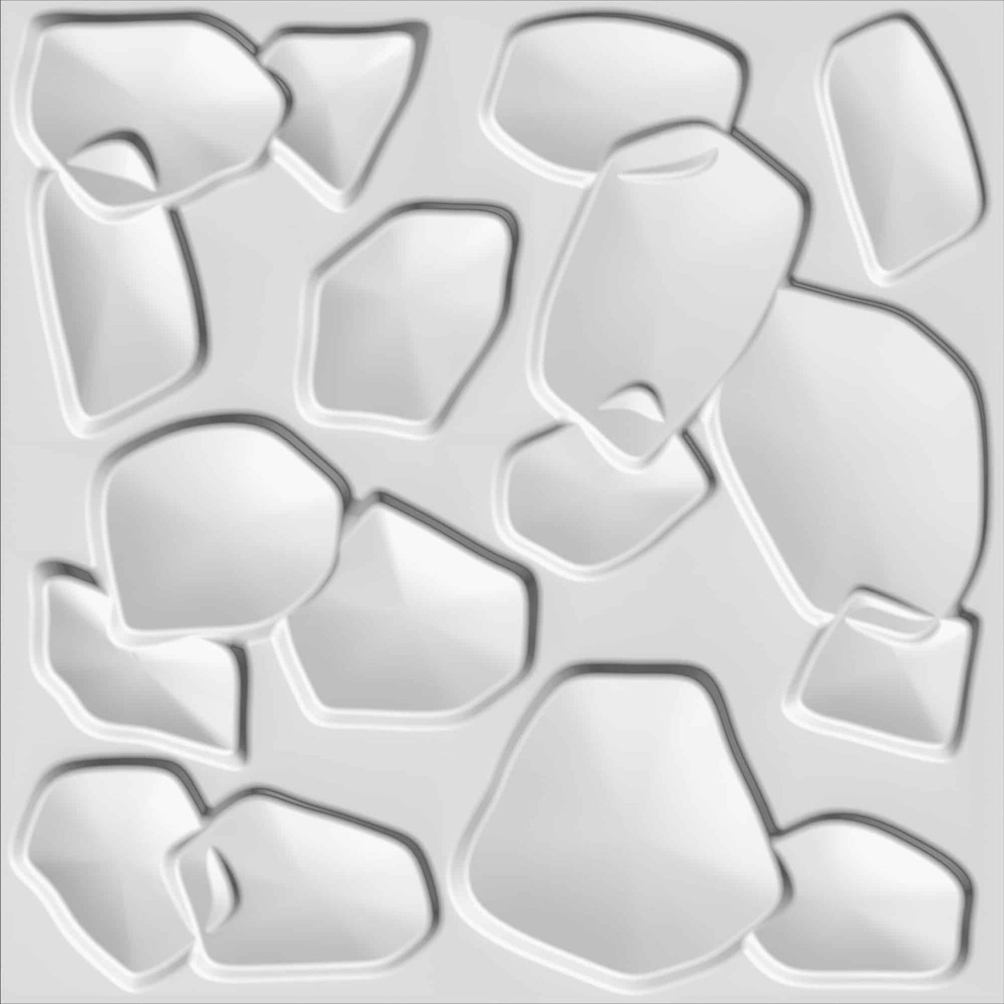 Paintable Off White Abstract Minimalist Fiber 3D Wall Panel, Interior Wall Paneling, 1.6 ft X 1.6 ft (50cm X 50cm), 2.6 sq.ft. (0.25 sq. m) each - Single
