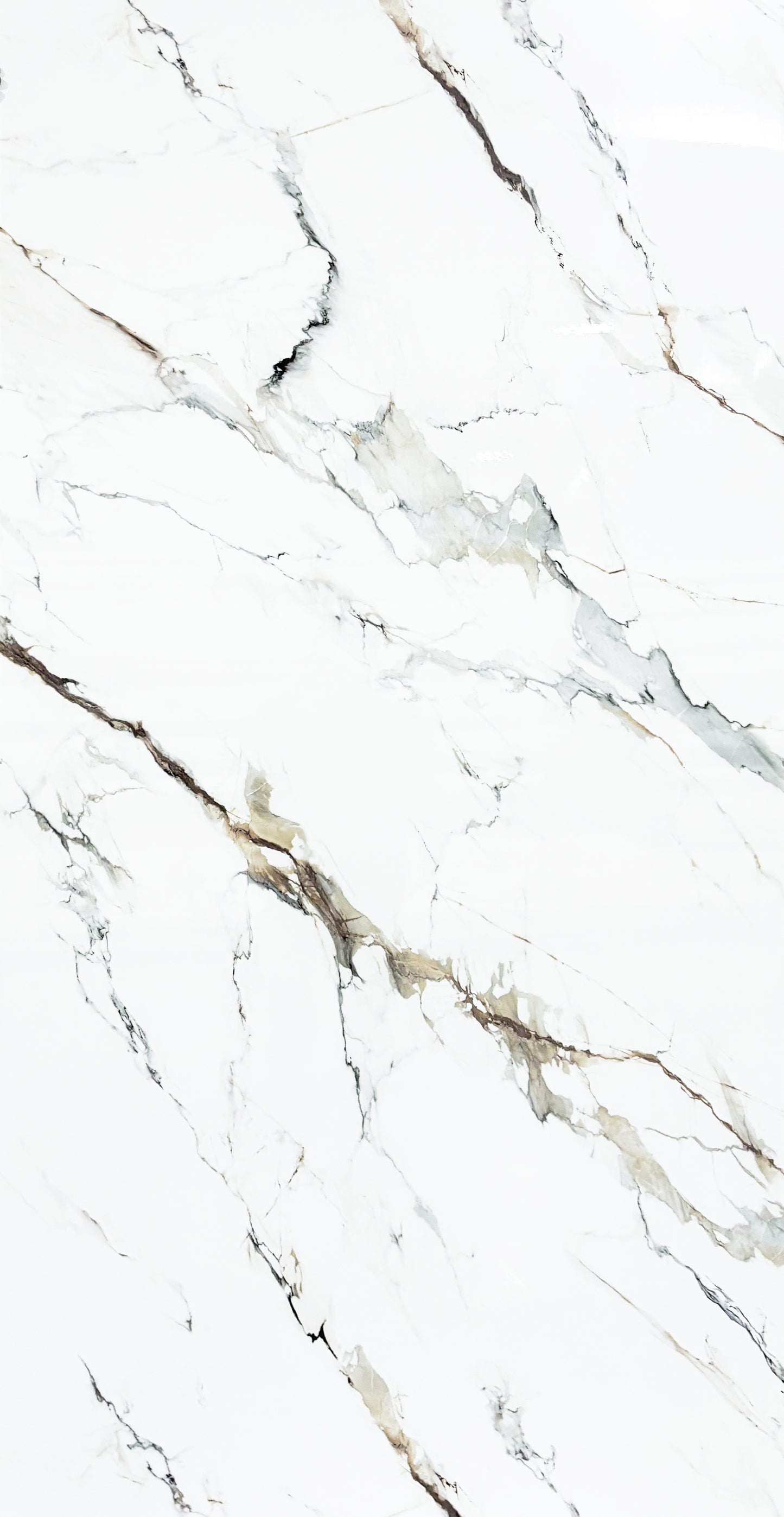 Faux Marble Wall Panels - 2 ft X 4 ft - Glossy, Waterproof Indoor Wall Cladding - White, Grey, Tan Veins
