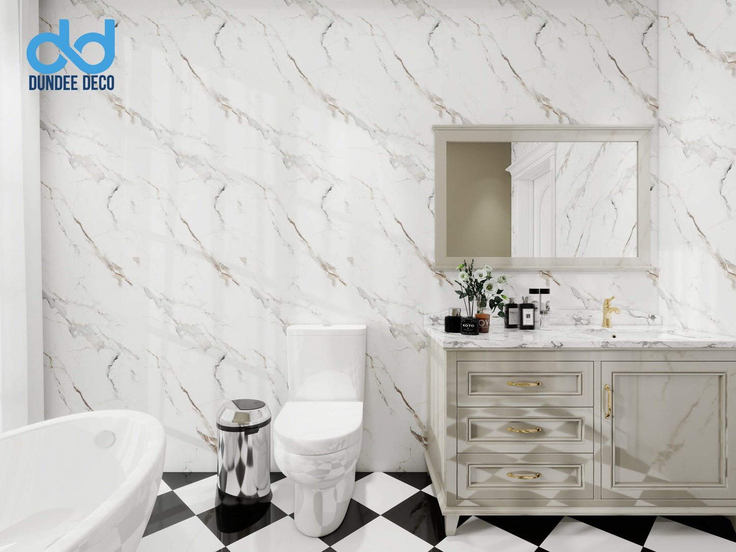 UV Marble panels Marble in White|Grey|Tan