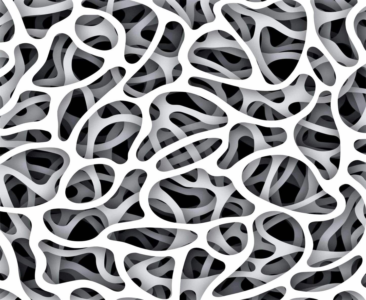 Organic Network Black White Wall Mural 142 in x 106 in