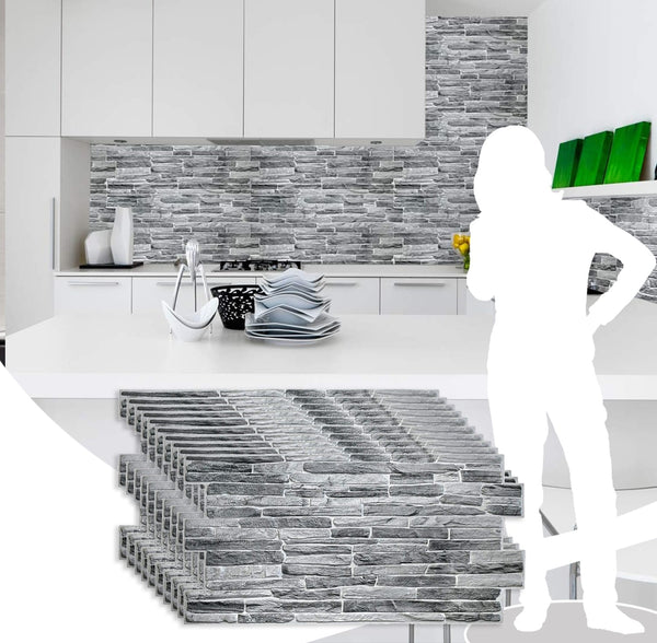 Faux slate PVC wall panel 3d