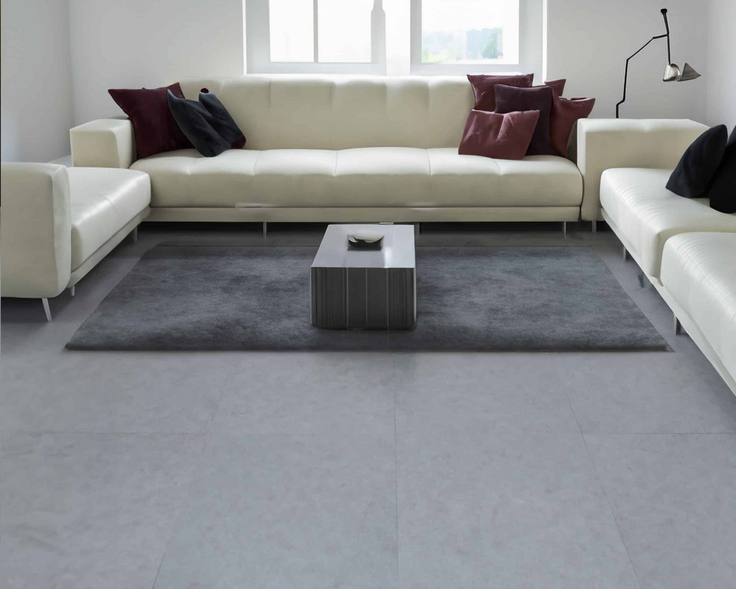 Luxury Vinyl Tile Flooring - DIY Floor Planks Peel and Stick Waterproof - Self Adhesive Floor Tiles - 24 in X 24 in, Ash Grey