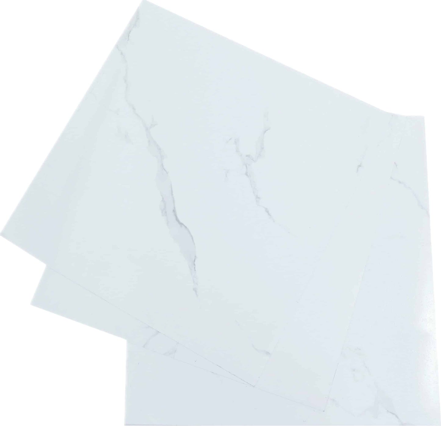 Luxury Vinyl Tile Flooring - DIY Floor Planks Peel and Stick Waterproof - Self Adhesive Floor Tiles - 24 in X 24 in, White