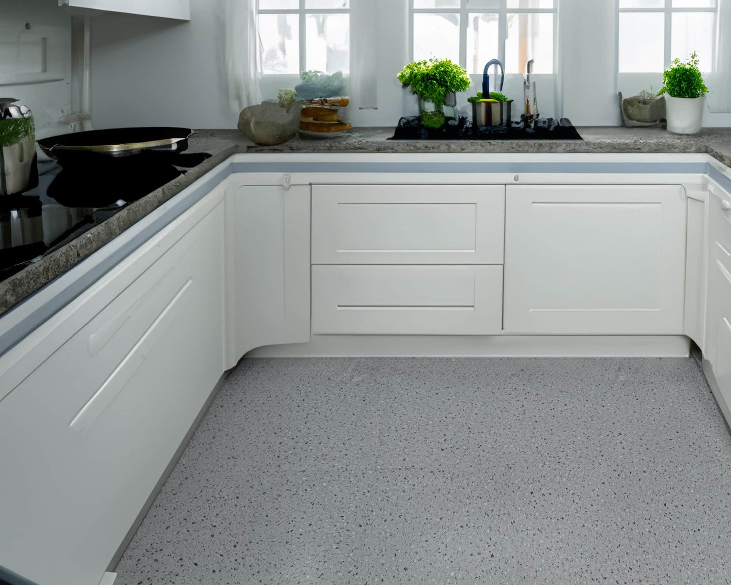 Luxury Vinyl Tile Flooring - DIY Floor Planks Peel and Stick Waterproof - Self Adhesive Floor Tiles - 24 in X 24 in, Grey