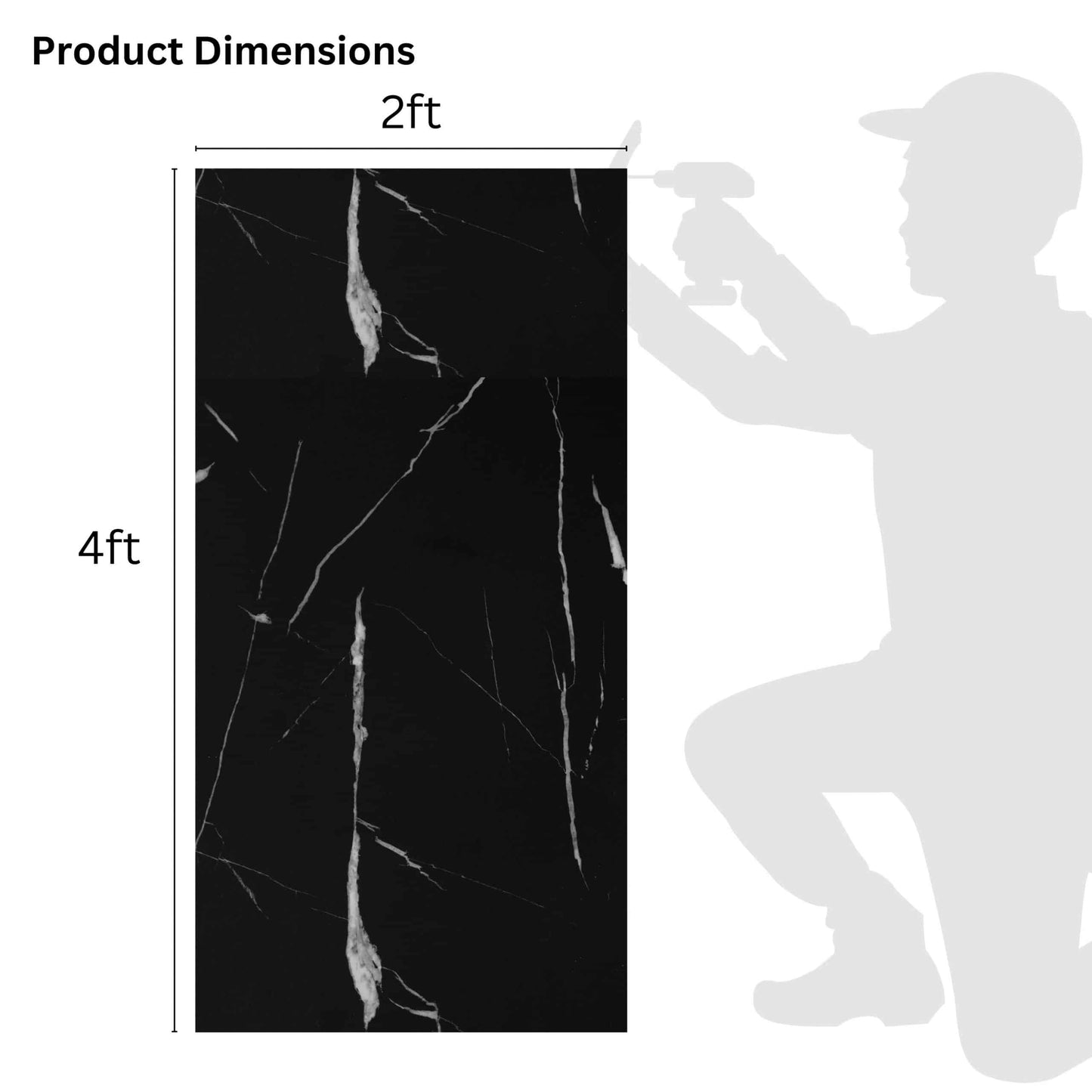 UV Marble panels Marble in Black|White
