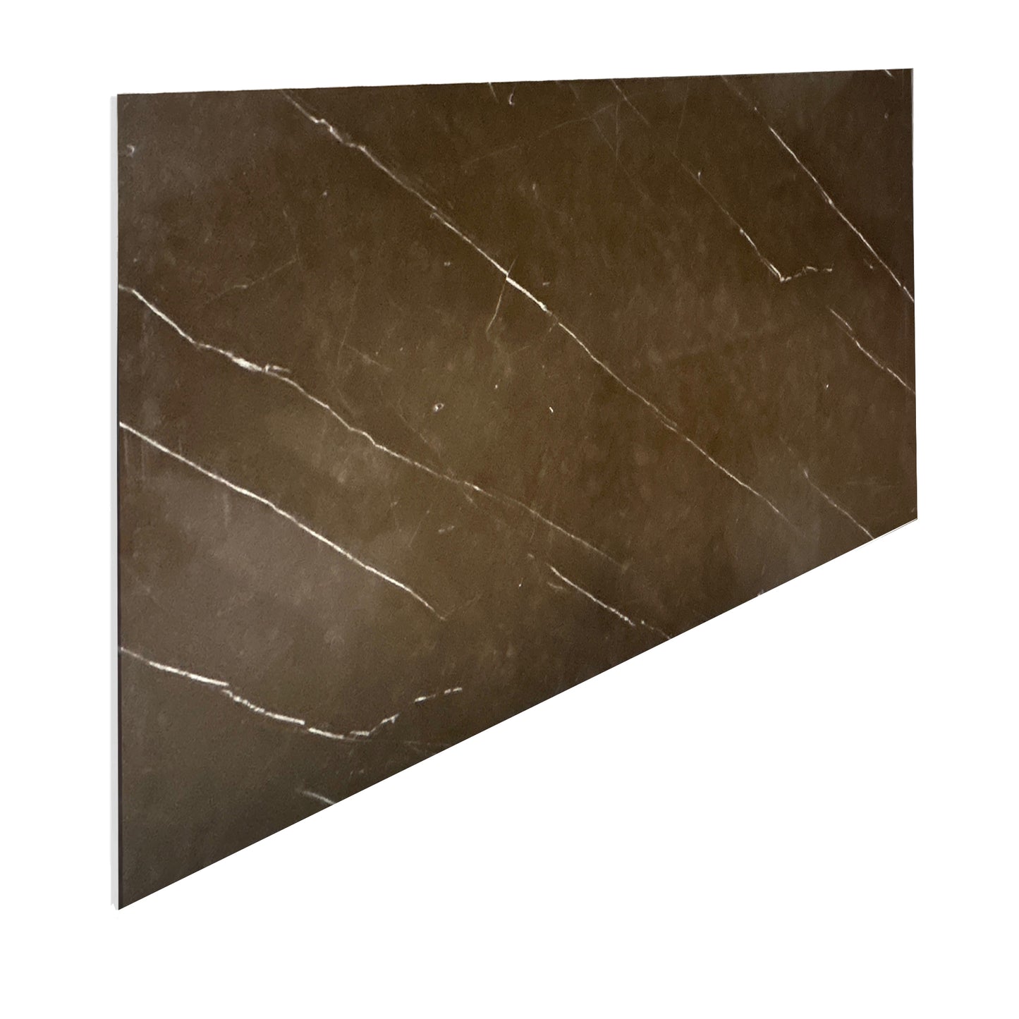 Faux Marble Wall Panels - 2 ft X 4 ft - Glossy, Waterproof Indoor Wall Cladding - Chocolate Brown, White Veins