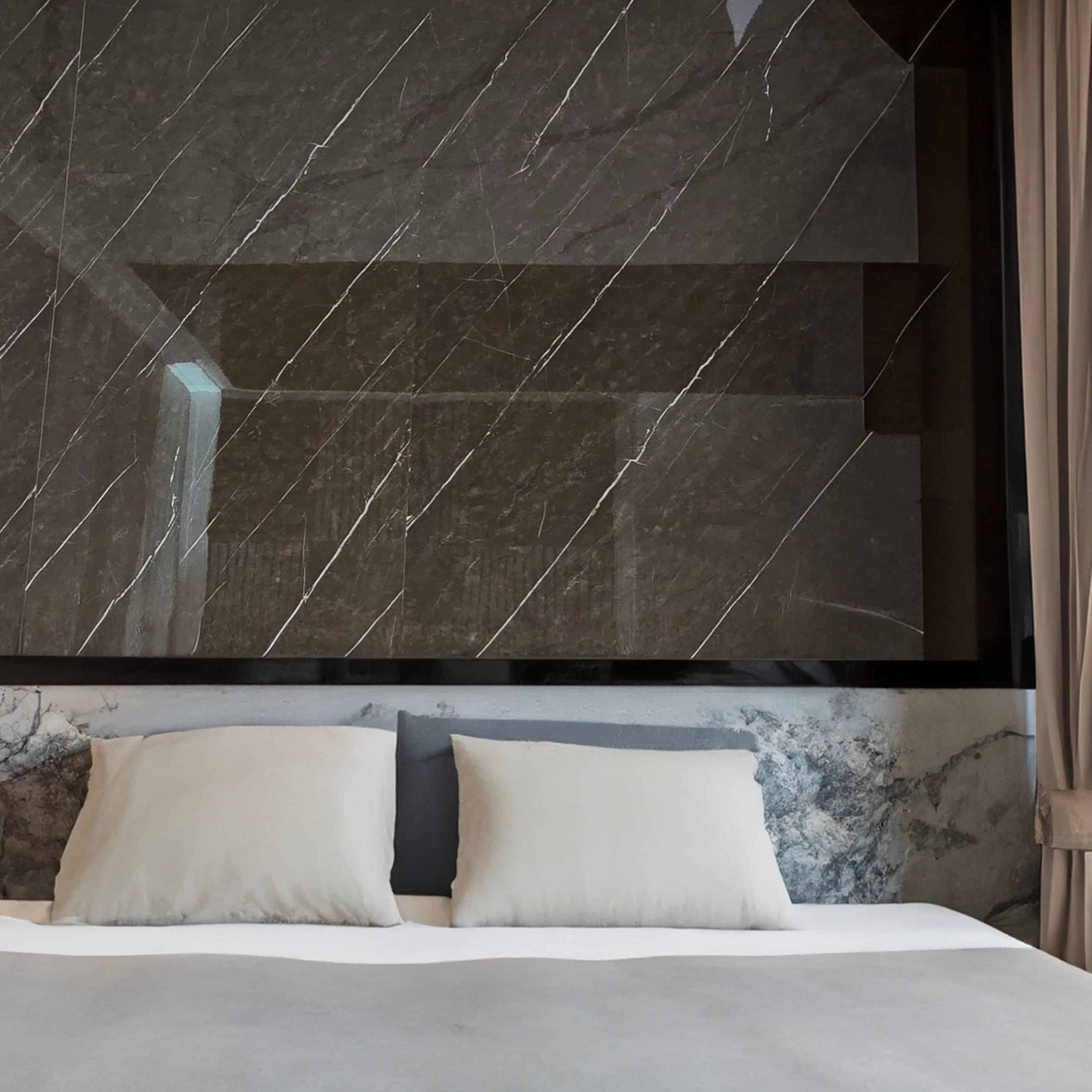 UV Marble Wall Panels - Perfect for Accent Walls, Bathrooms, Kitchens, and Living Spaces - Chocolate Brown, White Veins