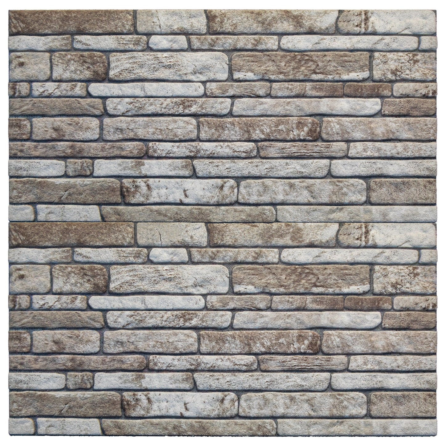 3D Wall Panels Brick Effect - Cladding, Light Brown Grey Stone Look Wall Paneling, Styrofoam Facing for Living room, Kitchen, Bathroom, Balcony, Bedroom, Set of 10, Covers 53 sq ft