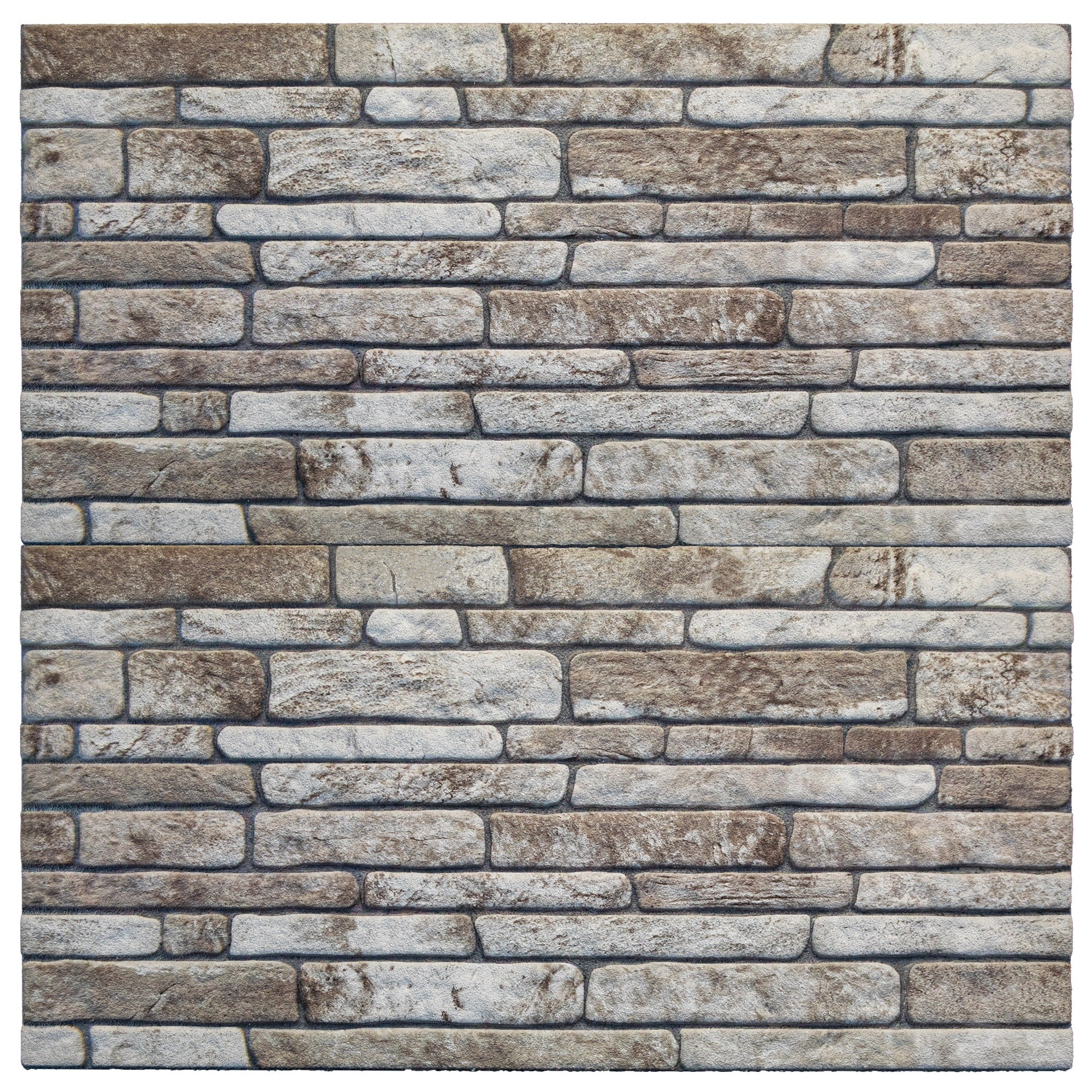 3D Wall Panels Brick Effect - Cladding, Light Brown Grey Stone Look Wall Paneling, Styrofoam Facing for Living room, Kitchen, Bathroom, Balcony, Bedroom, Set of 10, Covers 53 sq ft