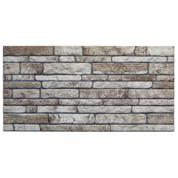 Outlet Light Brown Grey Brick Look Wall Paneling, Styrofoam Facing, Single Panel, Covers 5.4 sq ft