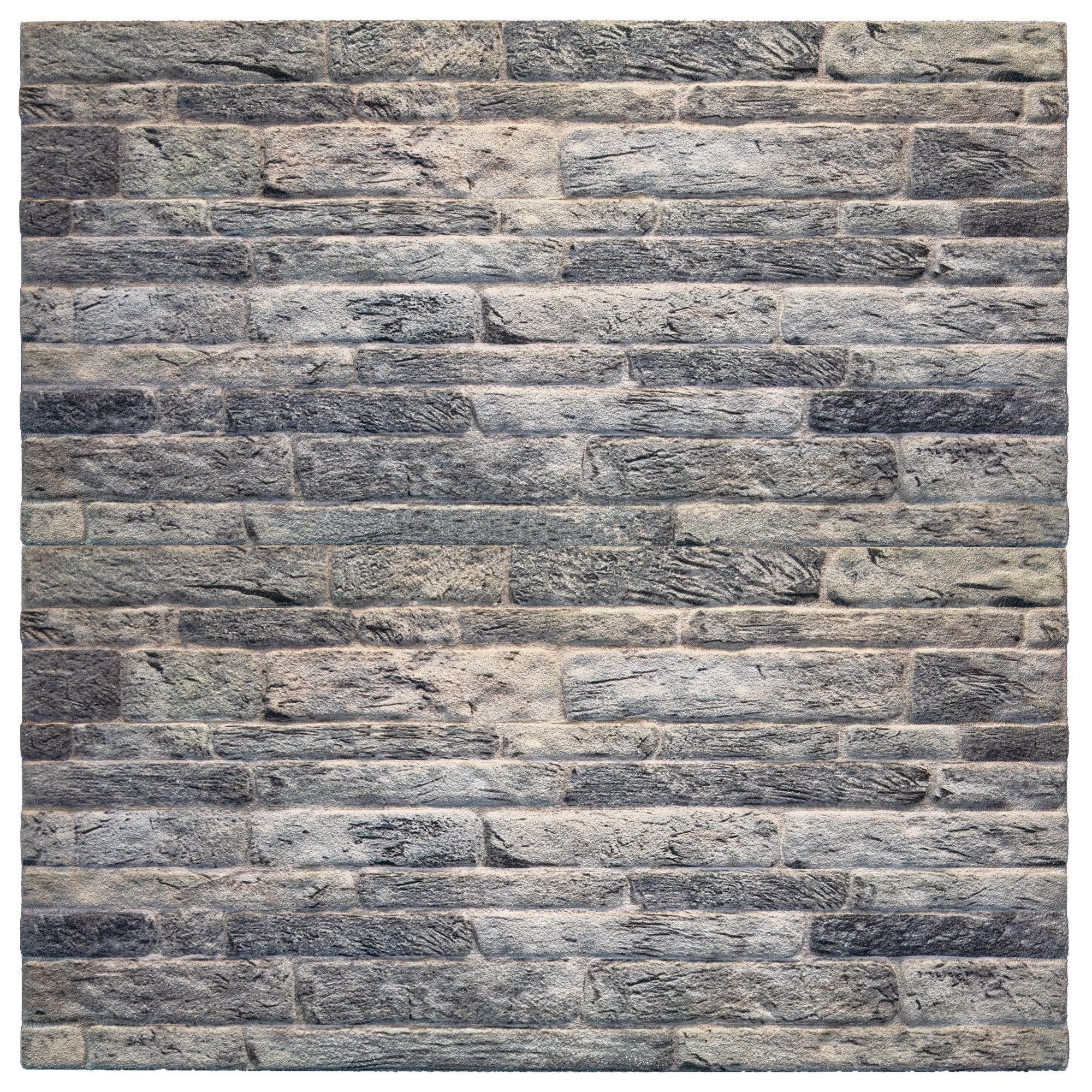 3D Wall Panels Brick Effect - Cladding, Light Grey Stone Look Wall Paneling, Styrofoam Facing for Living room, Kitchen, Bathroom, Balcony, Bedroom, Set of 10, Covers 53 sq ft