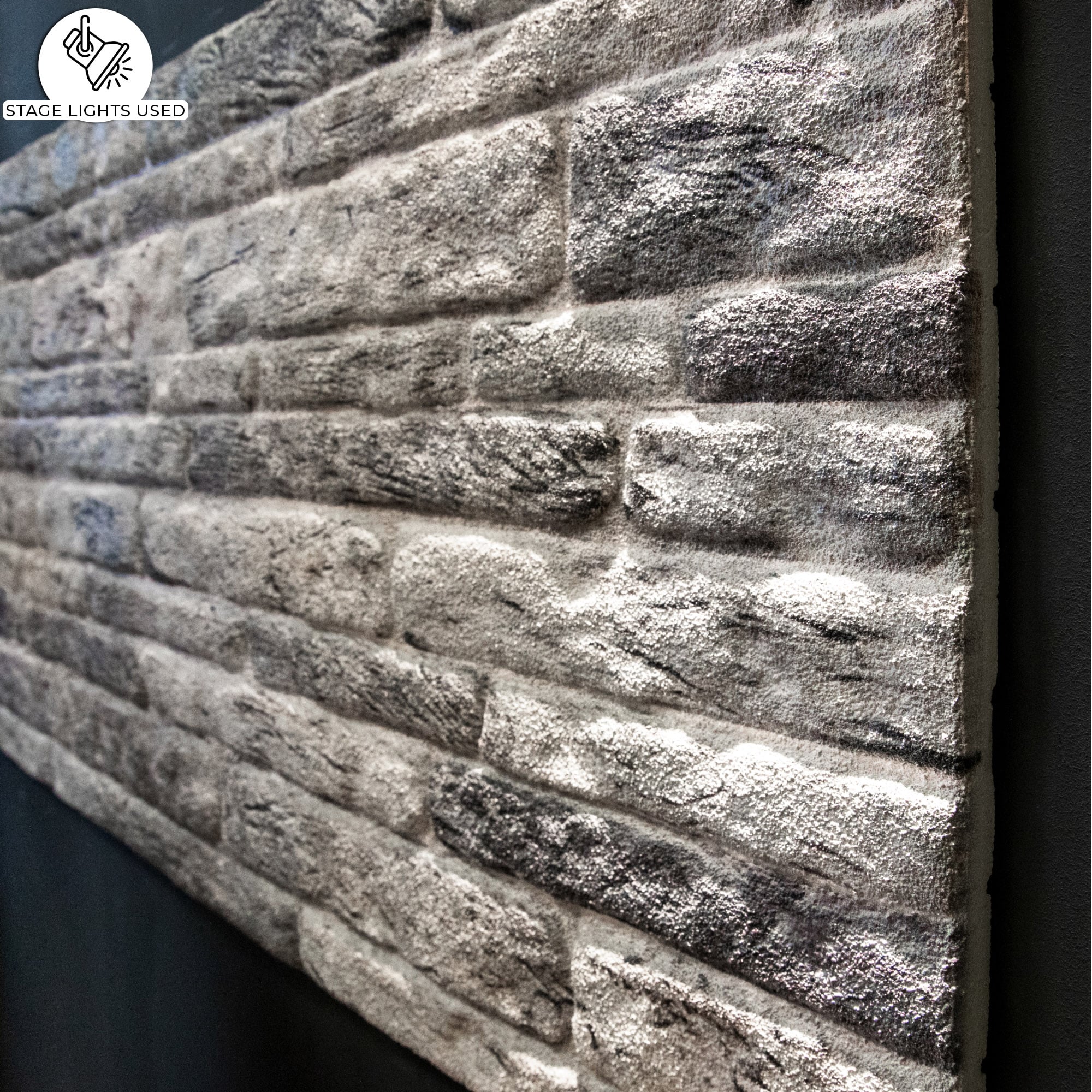 3D Wall Panels Brick Effect - Cladding, Light Grey Stone Look Wall Paneling, Styrofoam Facing for Living room, Kitchen, Bathroom, Balcony, Bedroom, Set of 10, Covers 53 sq ft