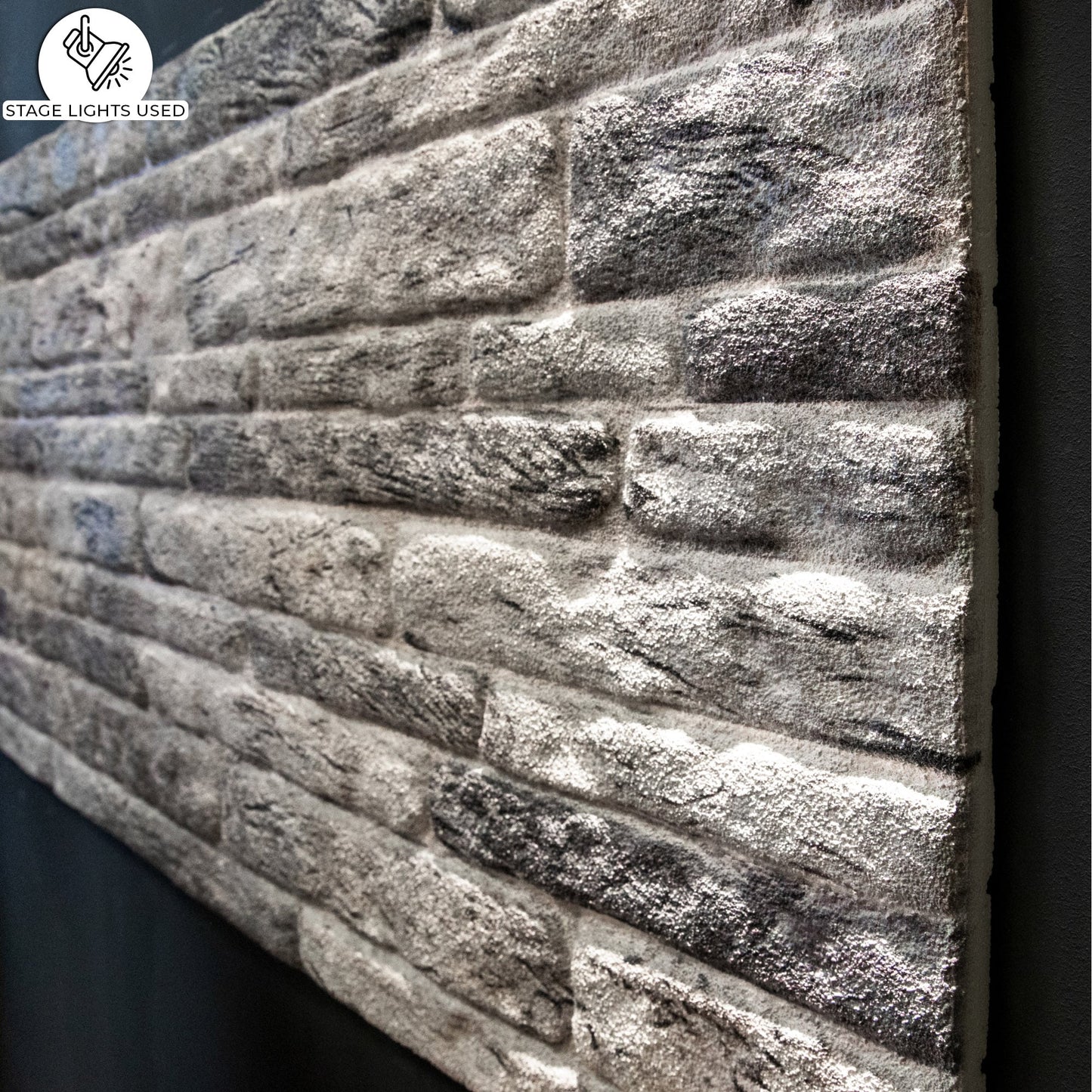 Outlet Light Grey Brick Look Wall Paneling, Styrofoam Facing, Single Panel, Covers 5.4 sq ft