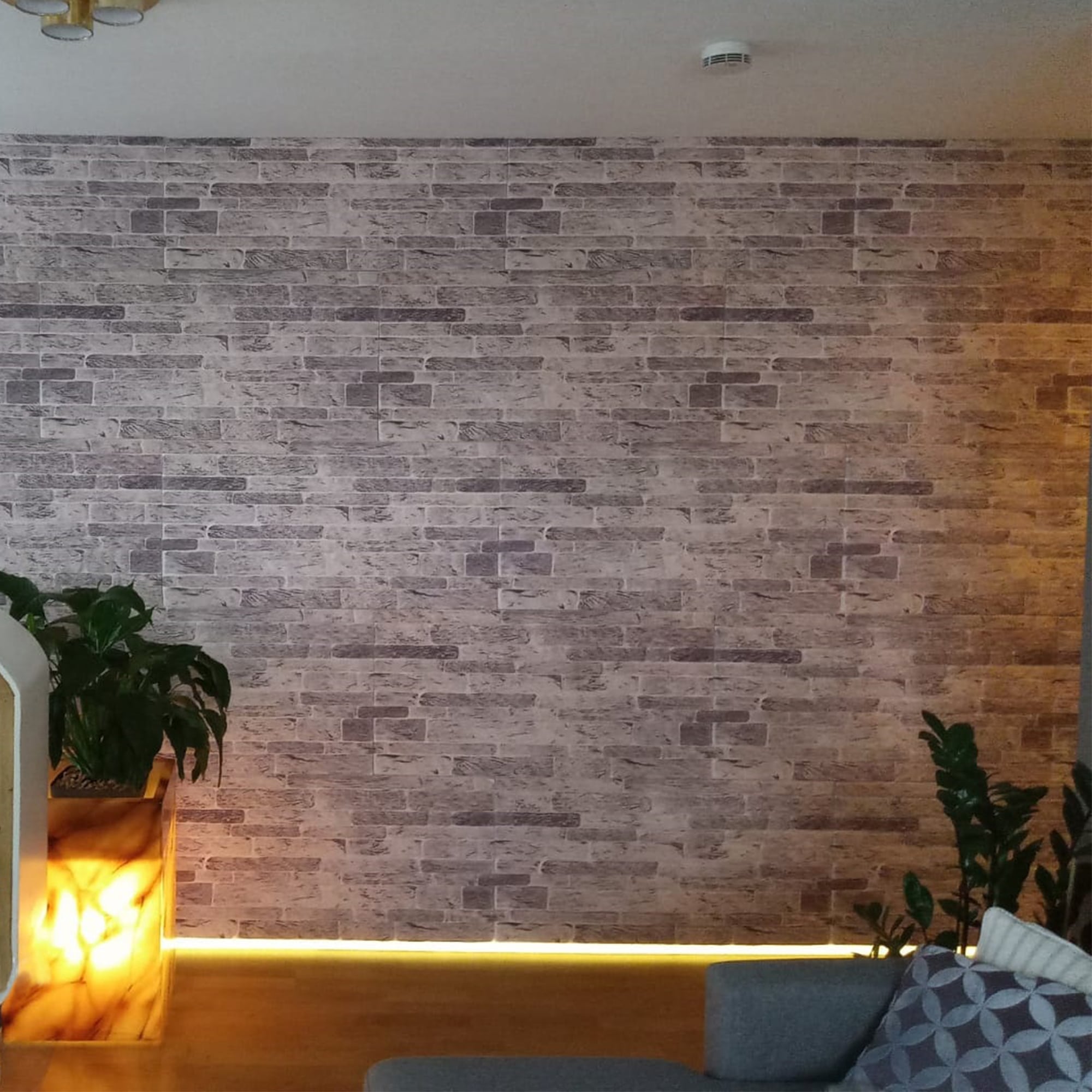 3D Wall Panels Brick Effect - Cladding, Light Grey Stone Look Wall Paneling, Styrofoam Facing for Living room, Kitchen, Bathroom, Balcony, Bedroom, Set of 10, Covers 53 sq ft