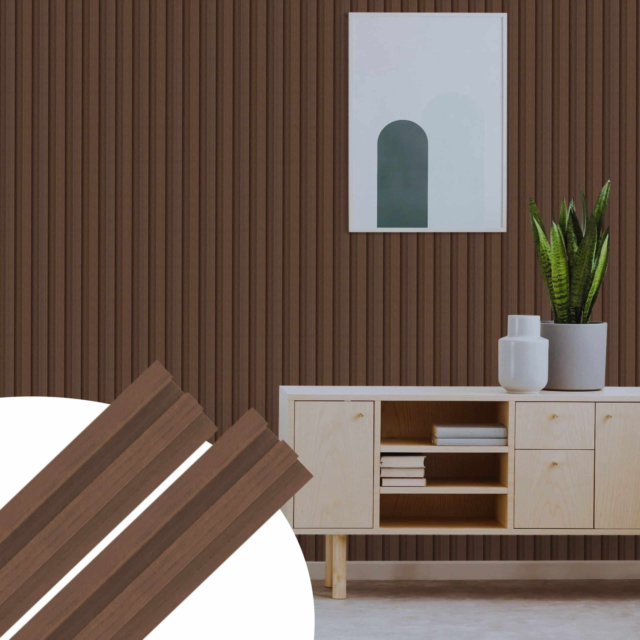 Fluted panels Wood in Brown