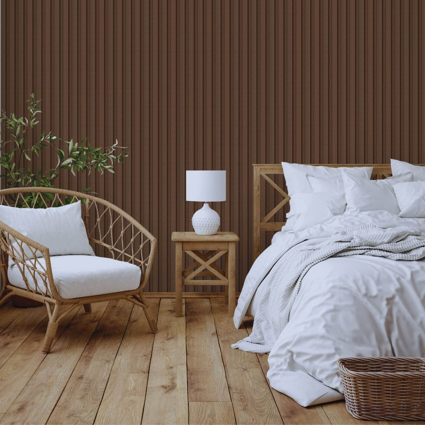 Fluted panels Wood in Brown