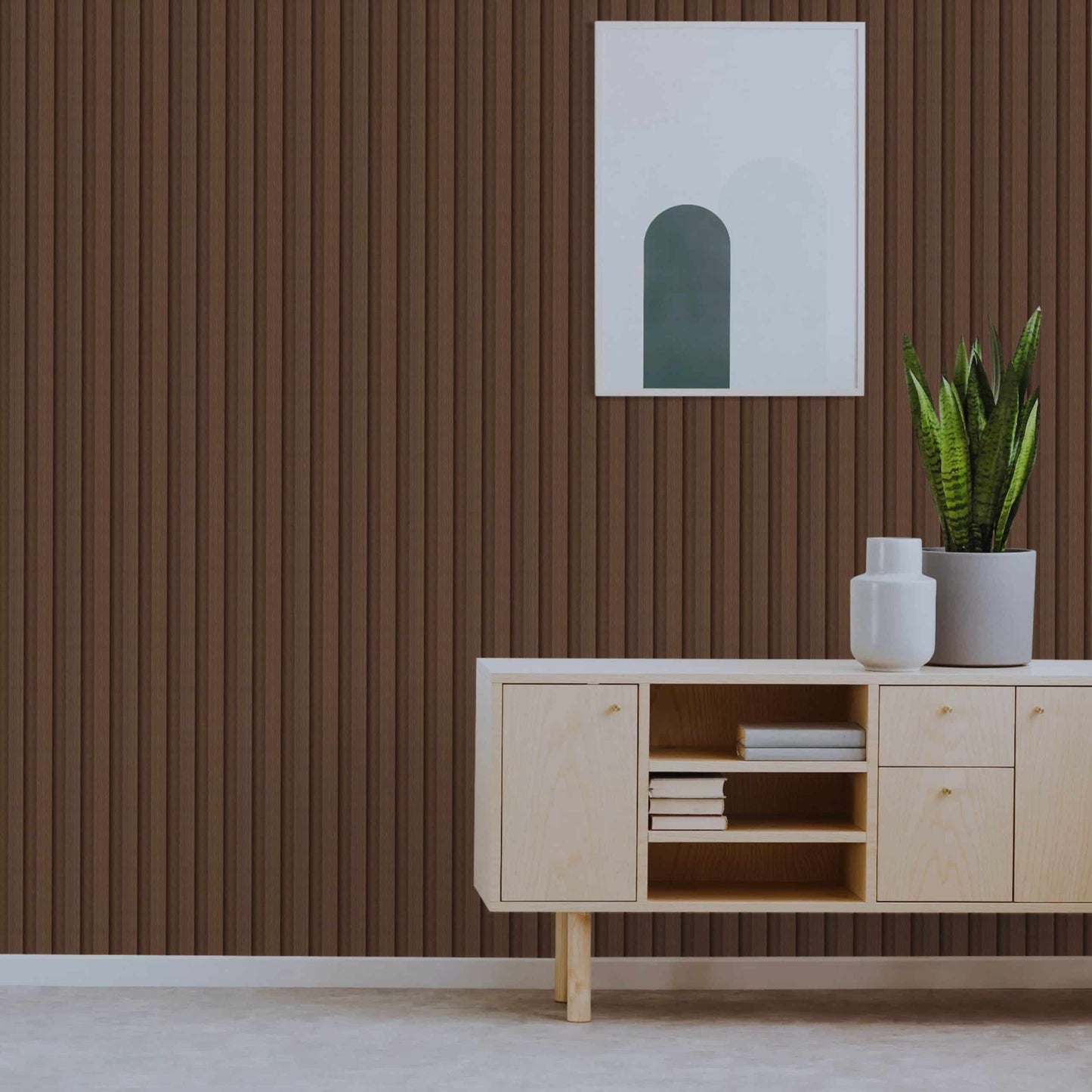 Fluted panels Wood in Brown