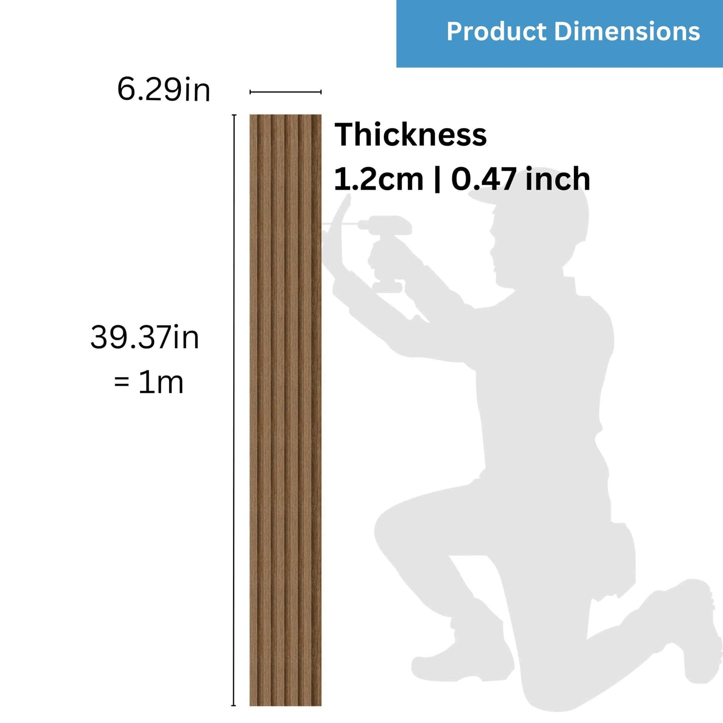 Fluted panels Wood in Brown|Beige