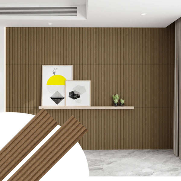 Fluted panels Wood in Brown|Beige