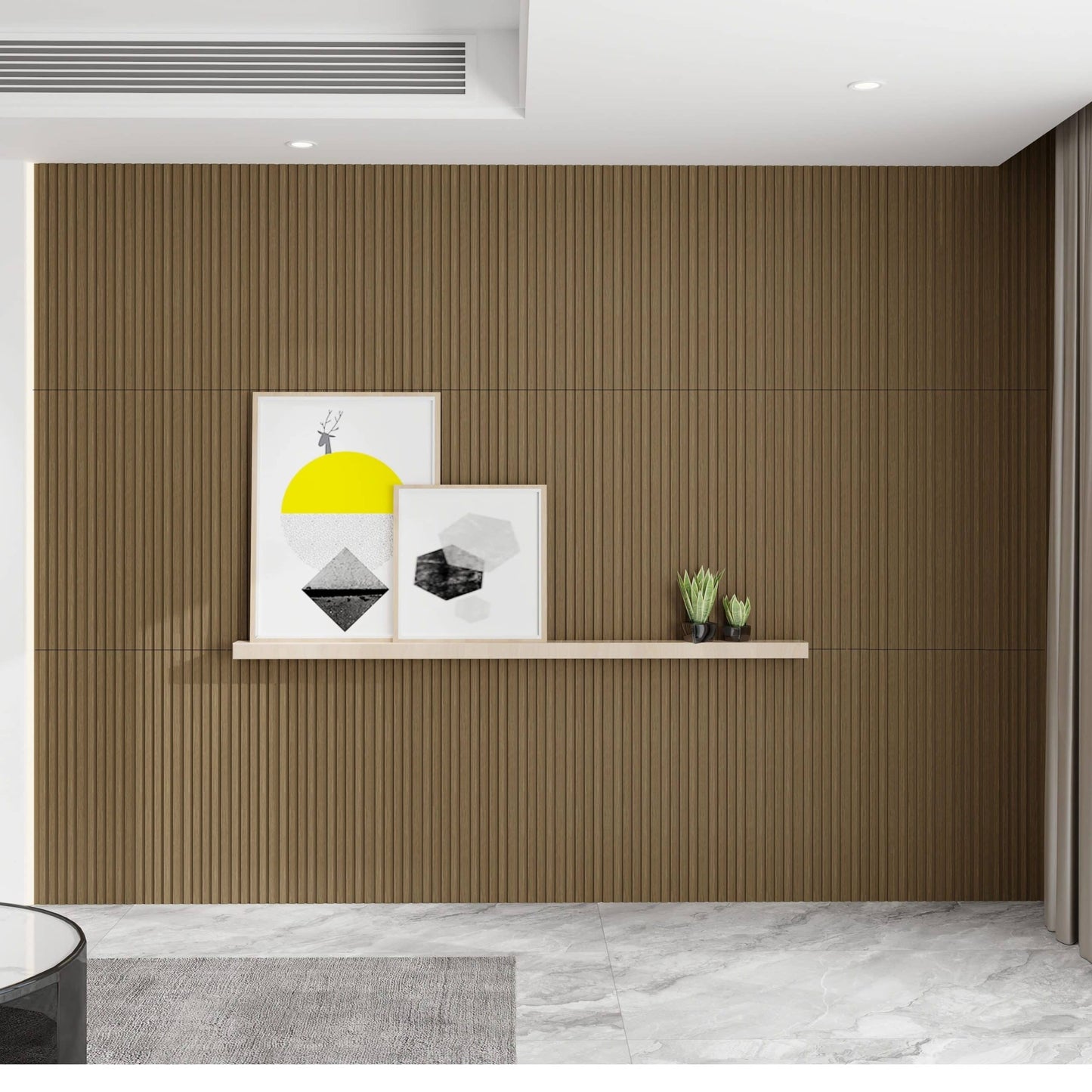 Fluted panels Wood in Brown|Beige