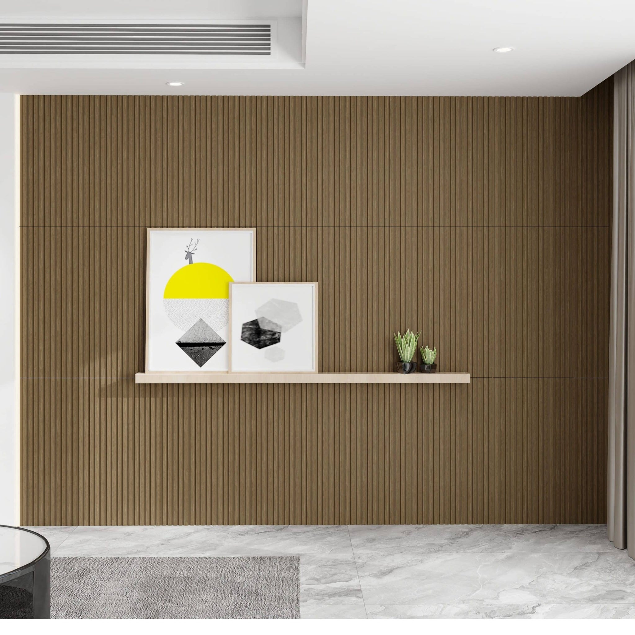 Fluted panels Wood in Brown|Beige