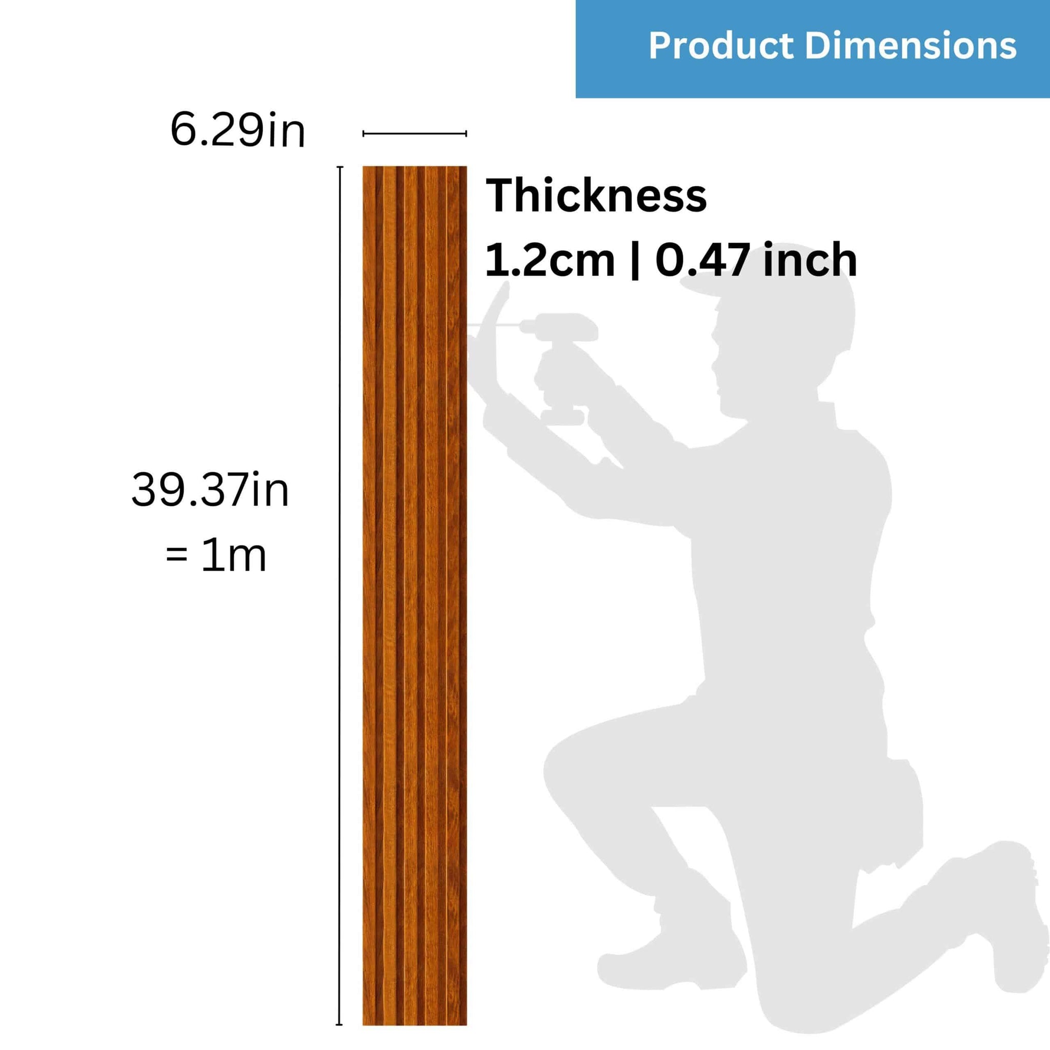 Fluted panels Wood in Mahogany