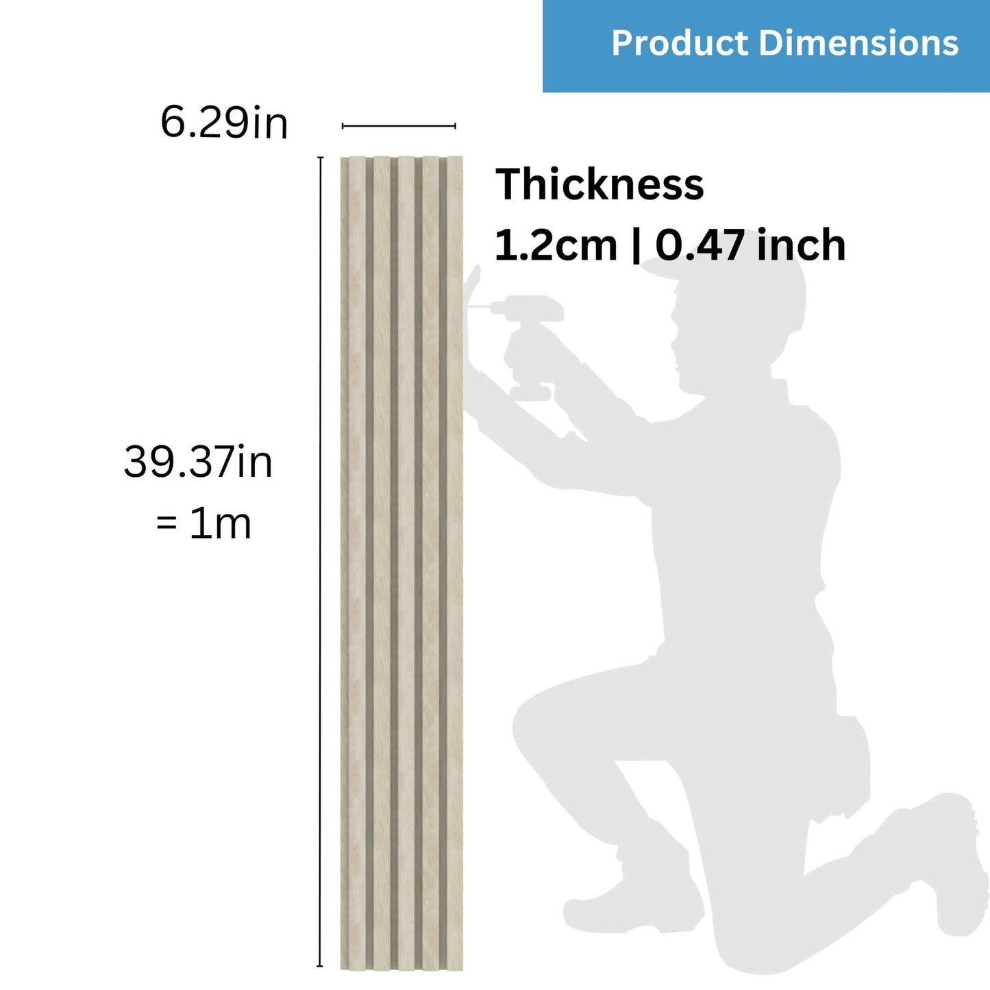 Fluted panels Wood in Off White|Tan