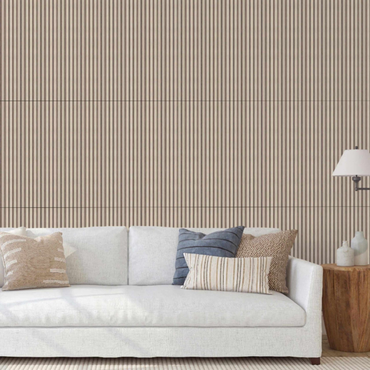 Fluted panels Wood in Off White|Tan