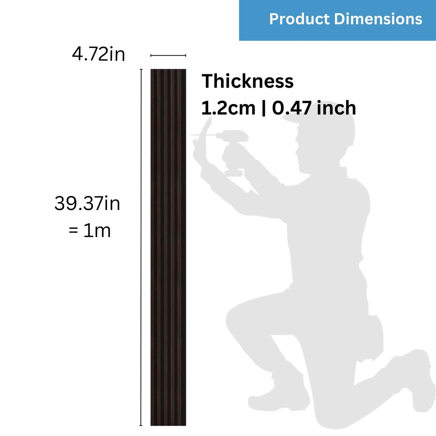 Fluted panels Wood in Brown|Black