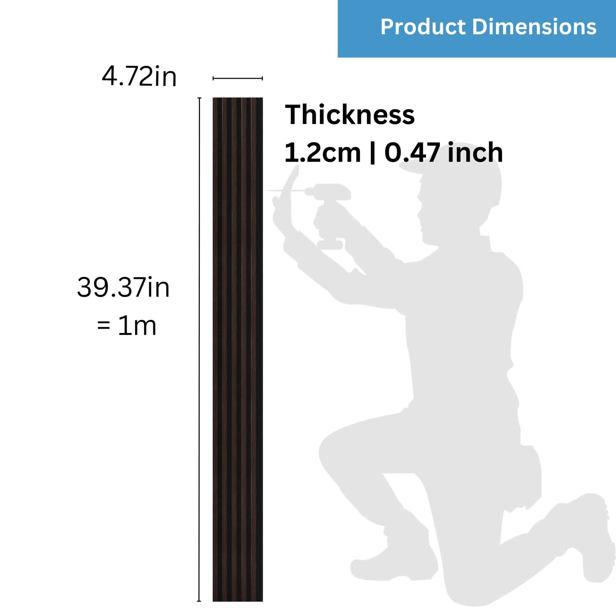 Fluted panels Wood in Brown|Black