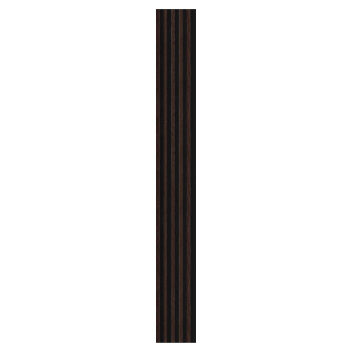 Fluted 3D Wall Panels - Modern DIY Decorative Wooden Wall Panels - Easy to Install - Walnut Brown, Black Base