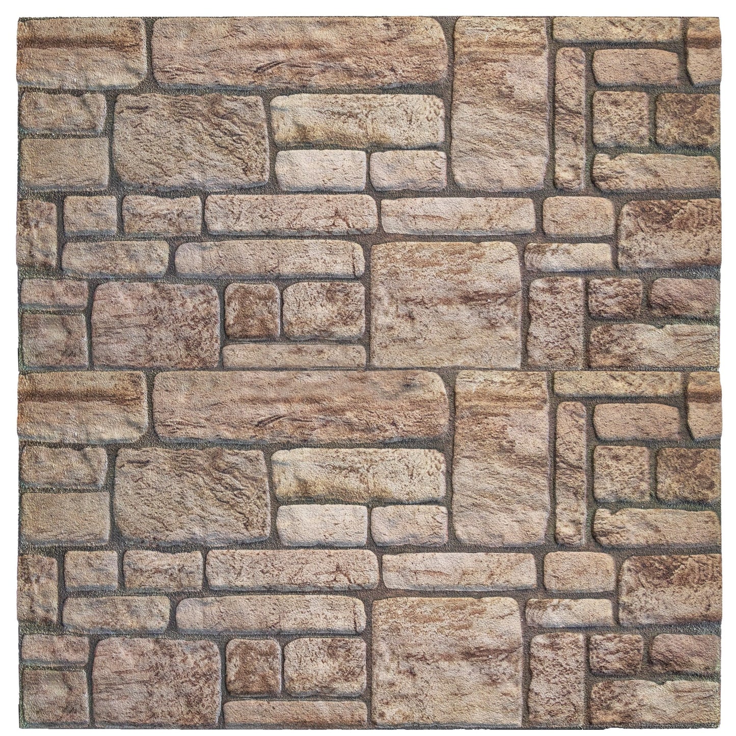 3D Wall Panels Brick Effect - Cladding, Beige Stone Look Wall Paneling, Styrofoam Facing for Living room, Kitchen, Bathroom, Balcony, Bedroom, Set of 10, Covers 53 sq ft