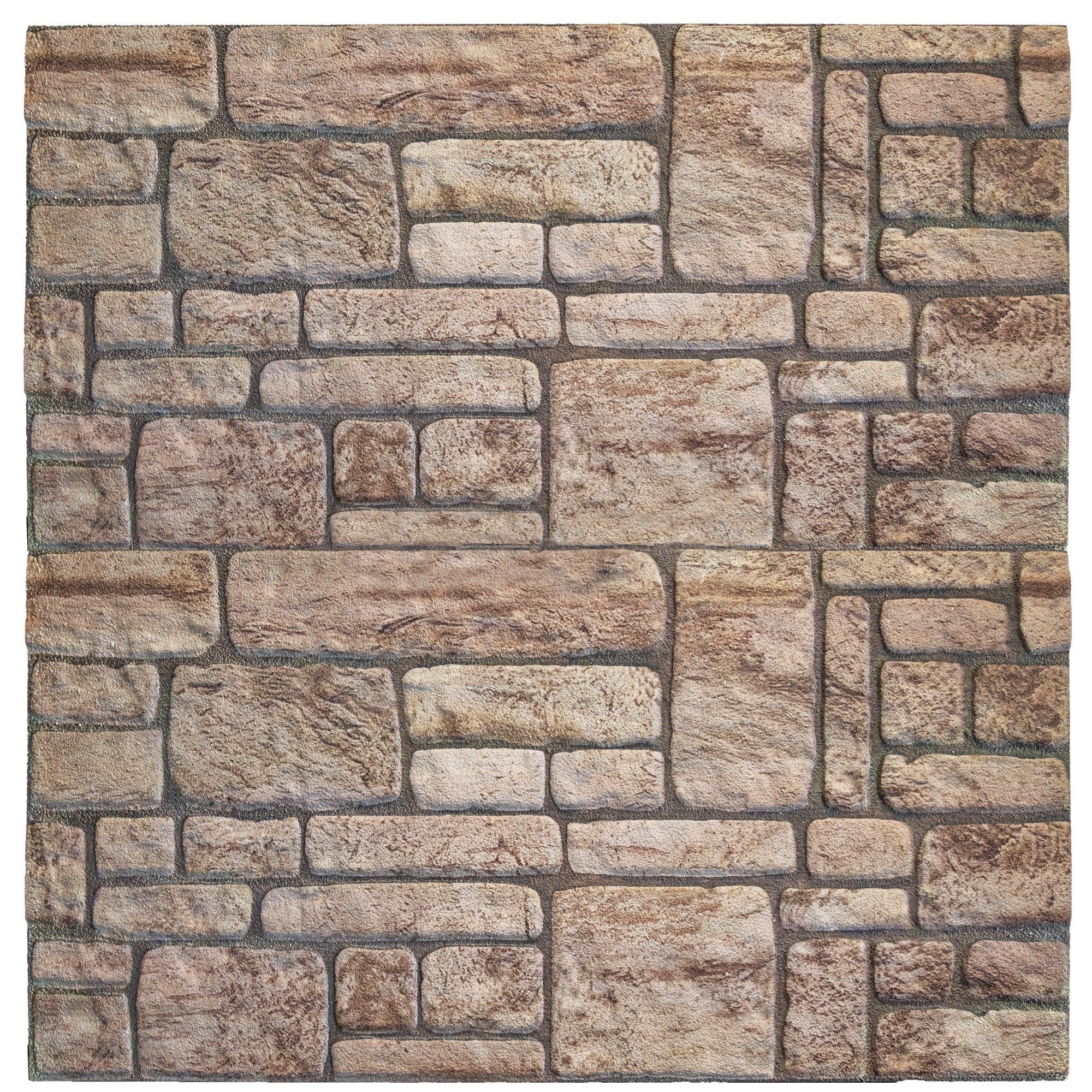 3D Wall Panels Brick Effect - Cladding, Beige Stone Look Wall Paneling, Styrofoam Facing for Living room, Kitchen, Bathroom, Balcony, Bedroom, Set of 10, Covers 53 sq ft