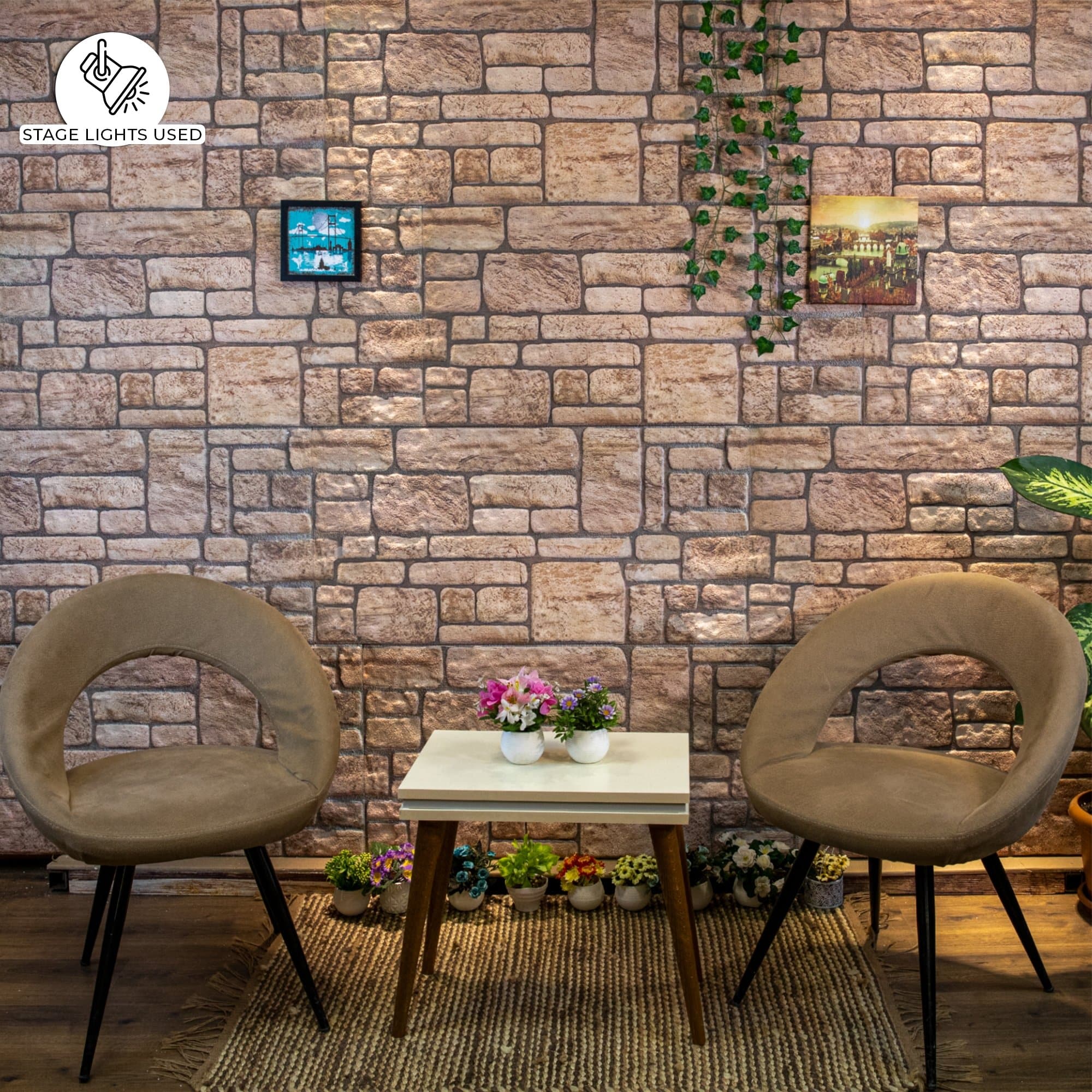 Outlet Beige Brick Look Wall Paneling, Styrofoam Facing, Single Panel, Covers 5.4 sq ft