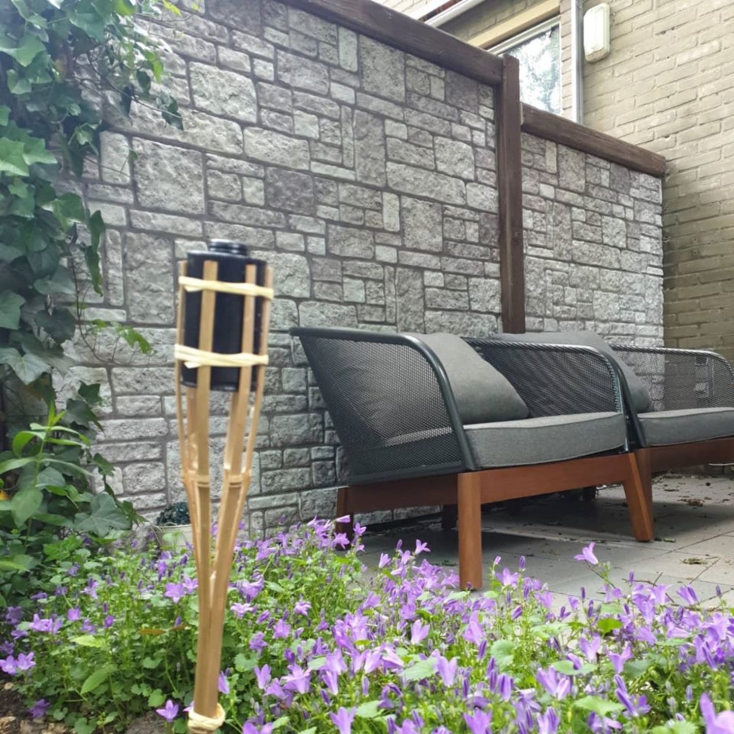 Outlet Grey Brick Look Wall Paneling, Styrofoam Facing, Single Panel, Covers 5.4 sq ft