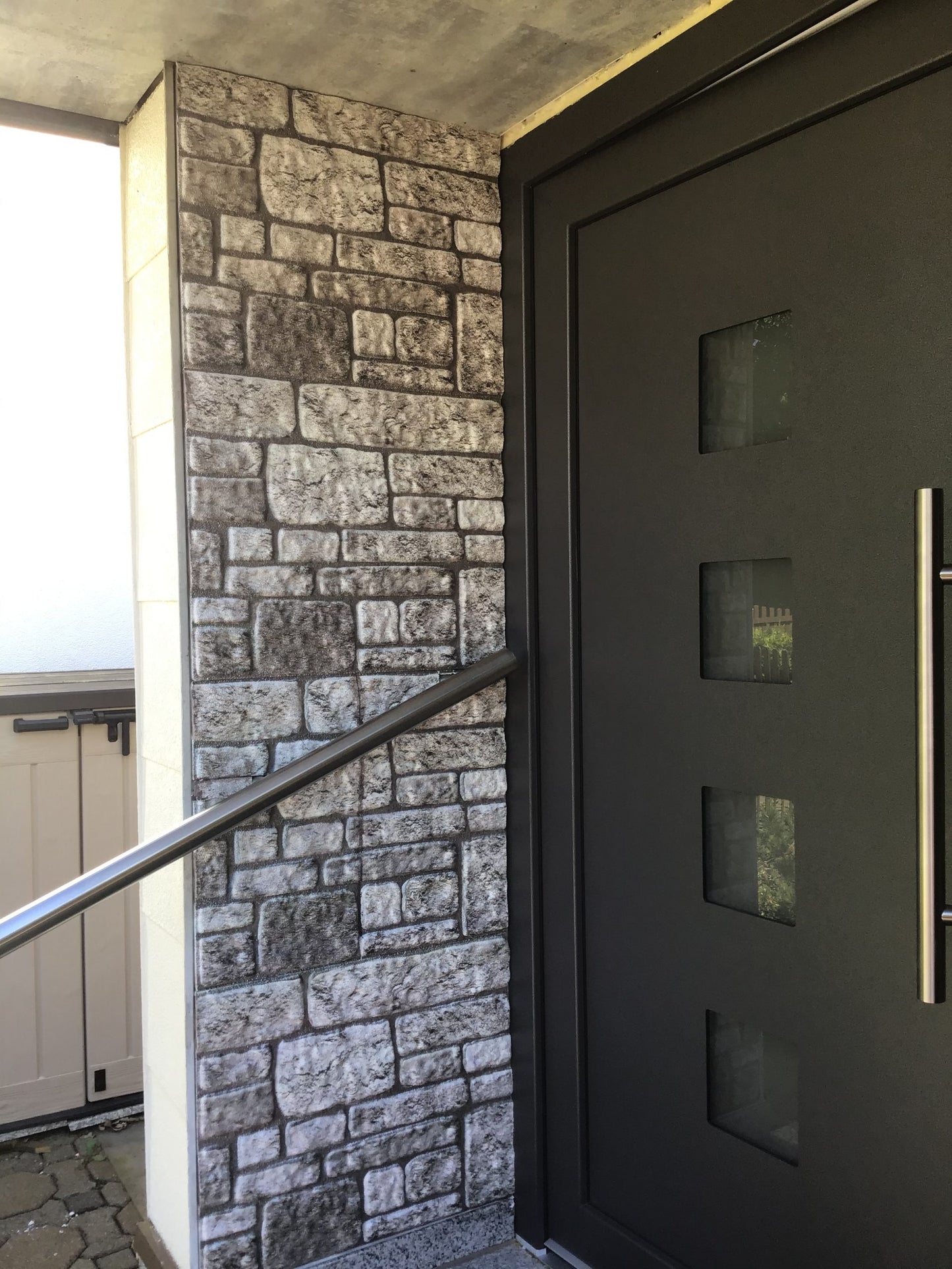 Outlet Grey Brick Look Wall Paneling, Styrofoam Facing, Single Panel, Covers 5.4 sq ft