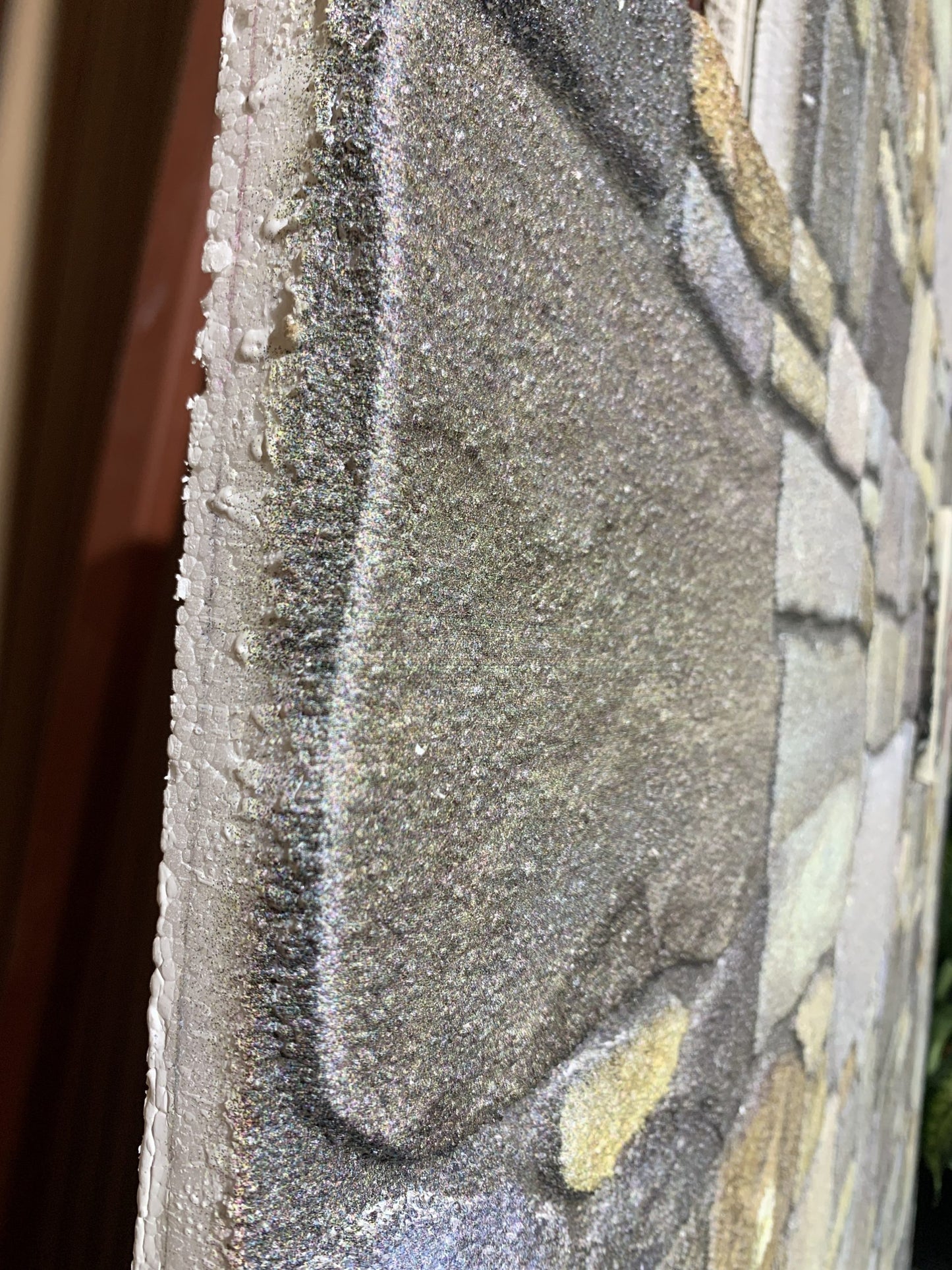 Outlet Grey Pewter Blonde Stone Look Wall Paneling, Styrofoam Facing, Single Panel, Covers 5.4 sq ft