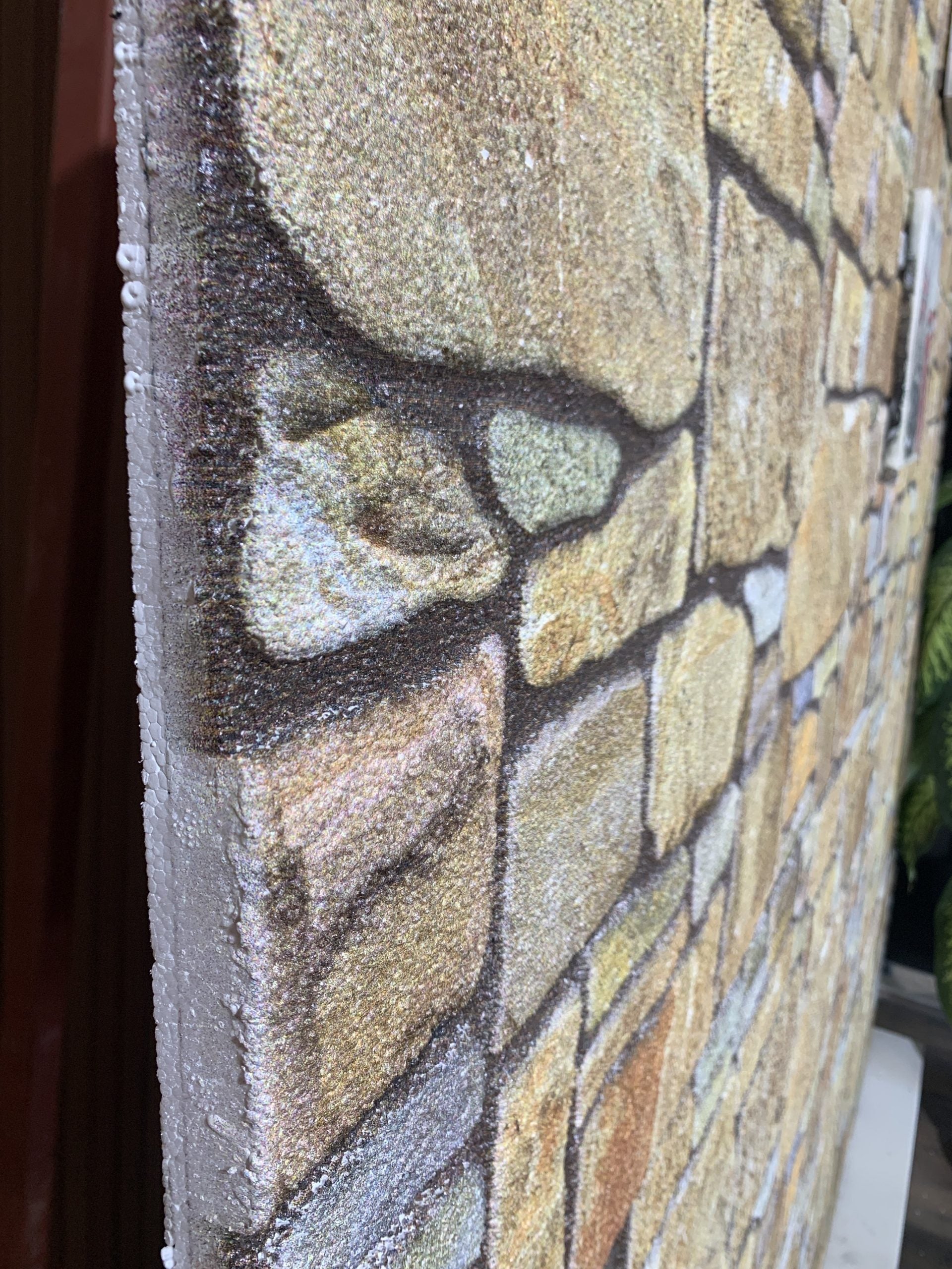 Outlet Gold Mauve Stone Look Wall Paneling, Styrofoam Facing, Single Panel, Covers 5.4 sq ft