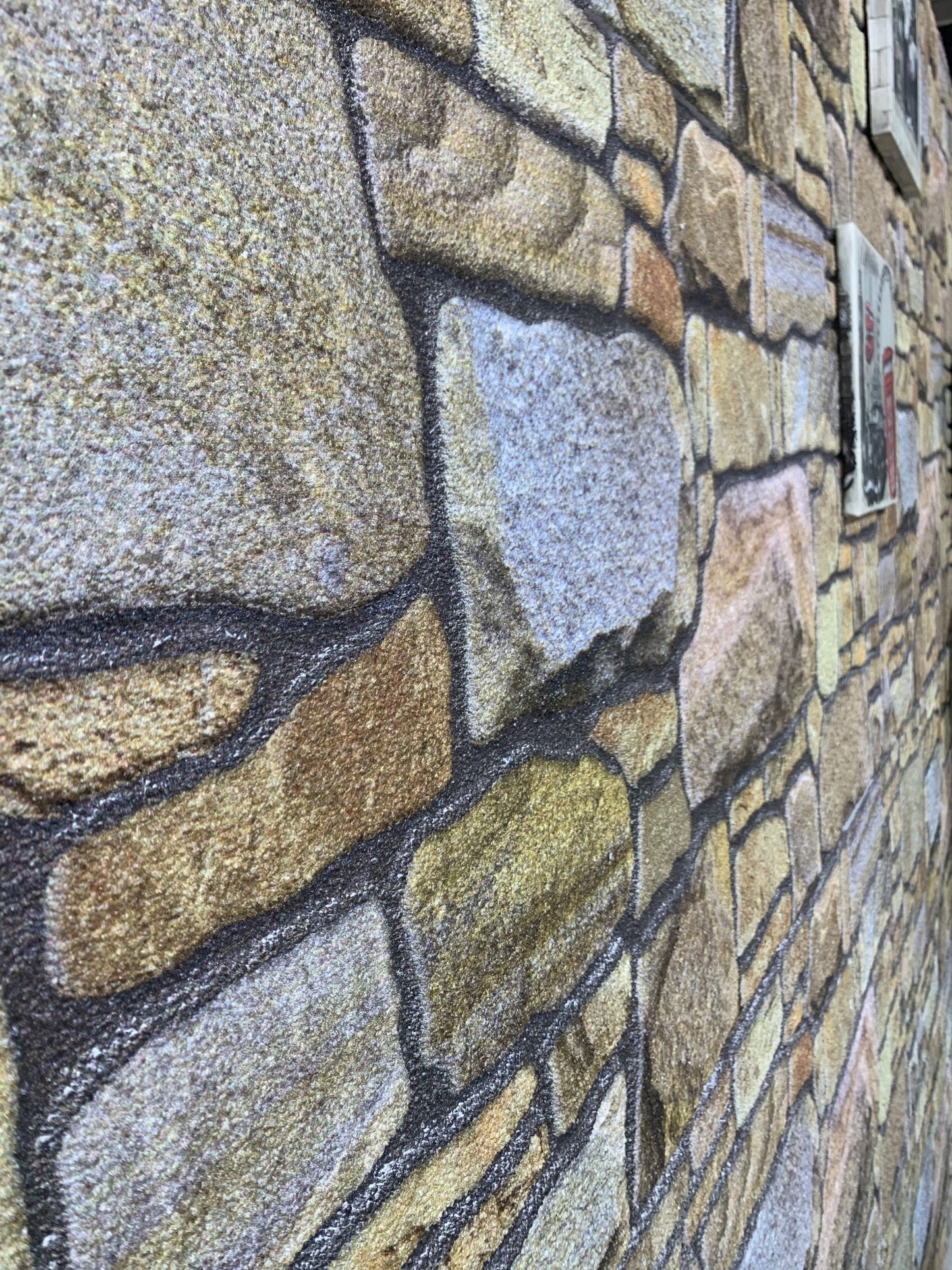 Outlet Beige Bronze Lilac Stone Look Wall Paneling, Styrofoam Facing, Single Panel, Covers 5.4 sq ft