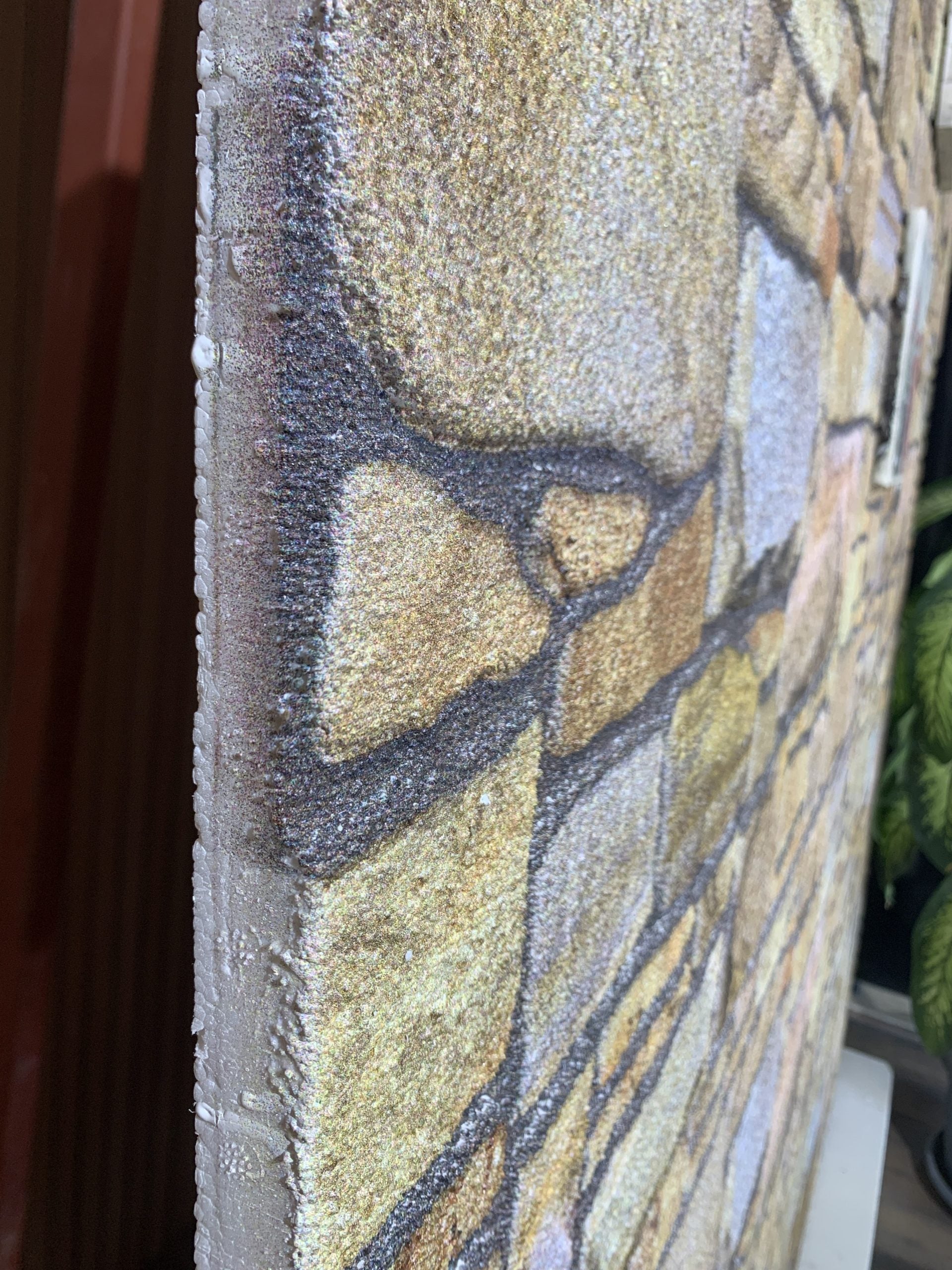 Outlet Beige Bronze Lilac Stone Look Wall Paneling, Styrofoam Facing, Single Panel, Covers 5.4 sq ft