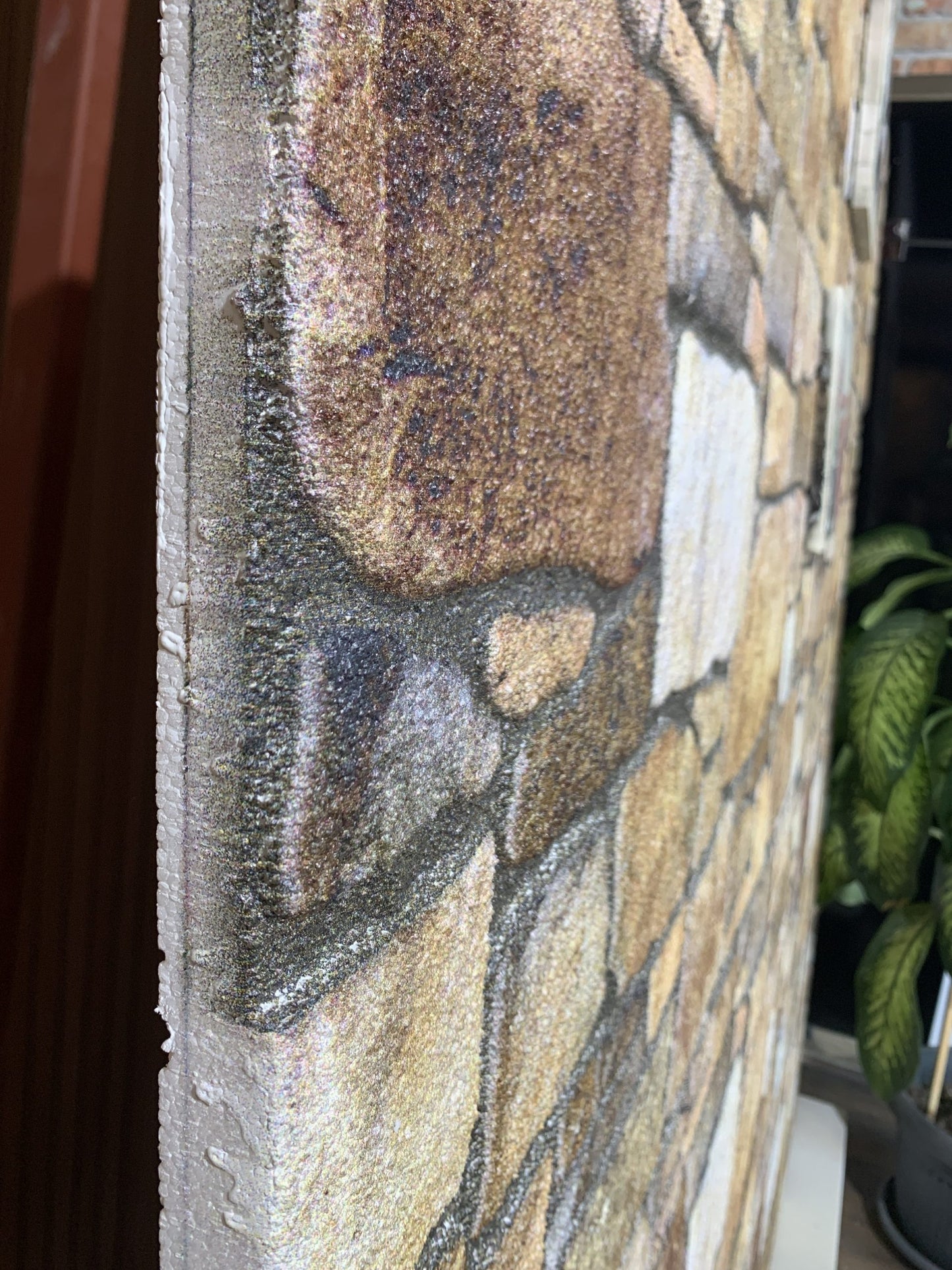 Dundee Deco 3D Wall Panels - Cladding, Brown Off-White Stone Look Wall Paneling, Styrofoam Facing for Interior and Exterior Applications, DIY, Set of 10, Covers 54 sq ft