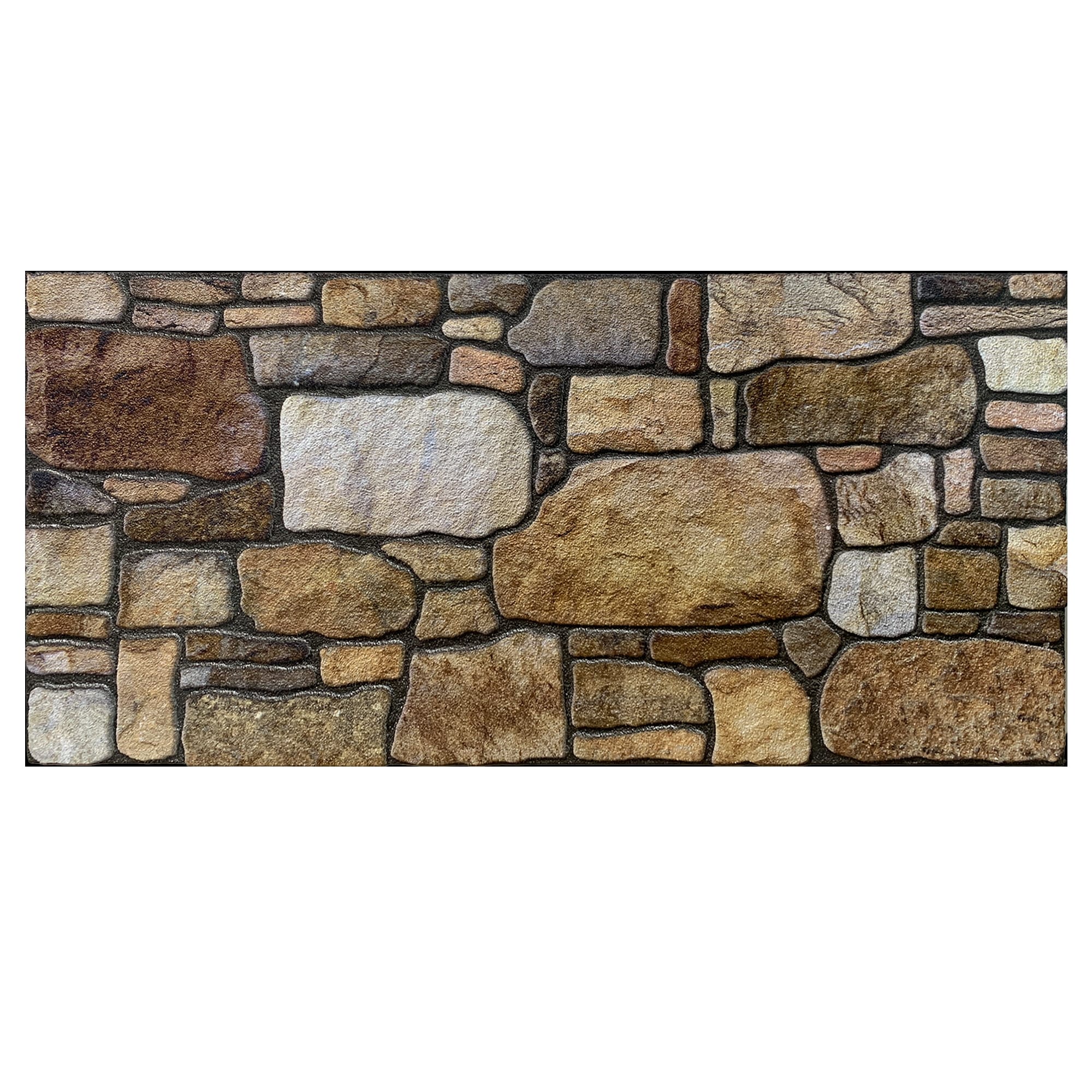 Dundee Deco 3D Wall Panels - Cladding, Brown Off-White Stone Look Wall Paneling, Styrofoam Facing for Interior and Exterior Applications, DIY, Set of 10, Covers 54 sq ft