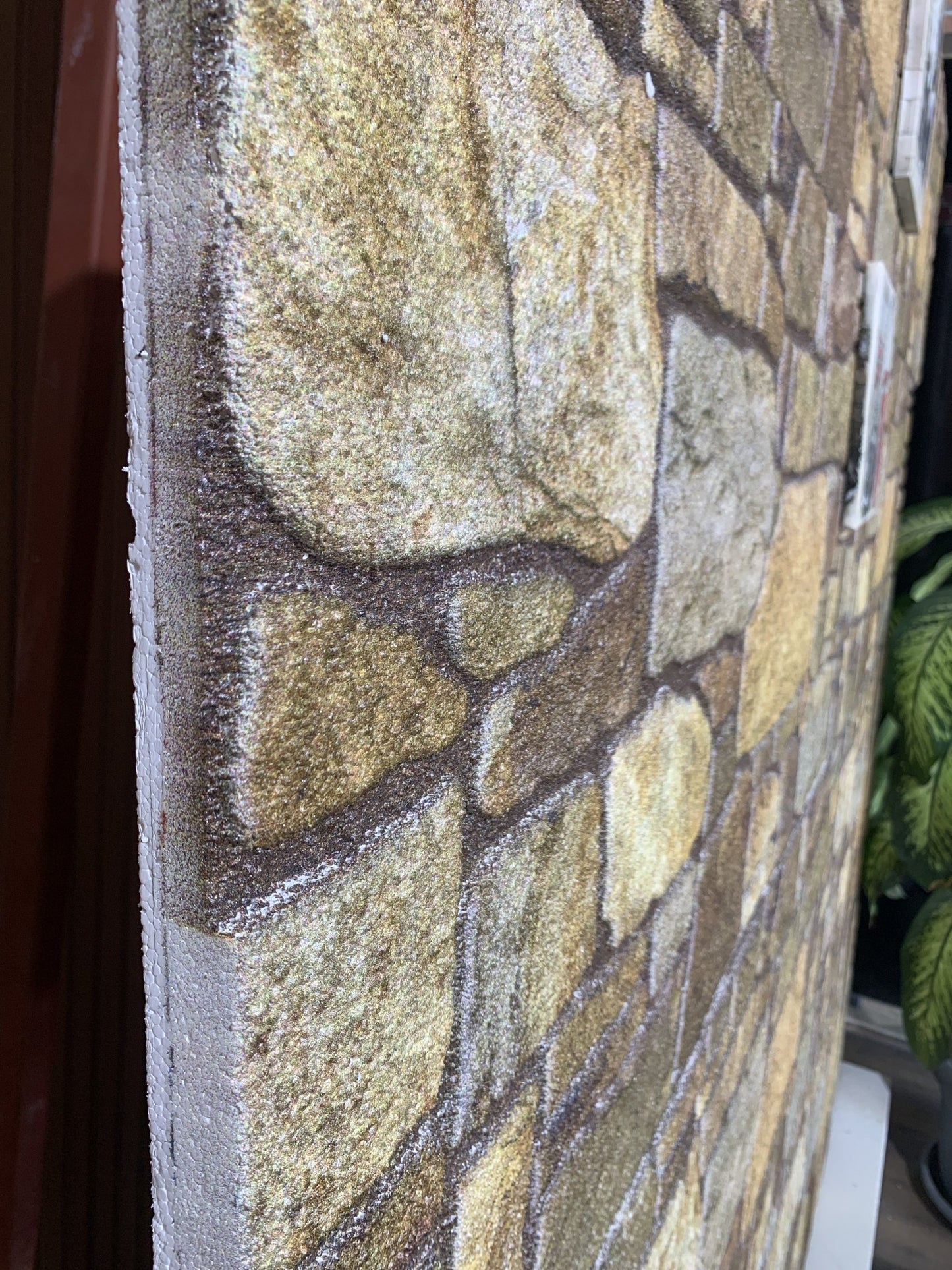 Outlet Gold Brown Stone Look Wall Paneling, Styrofoam Facing, Single Panel, Covers 5.4 sq ft