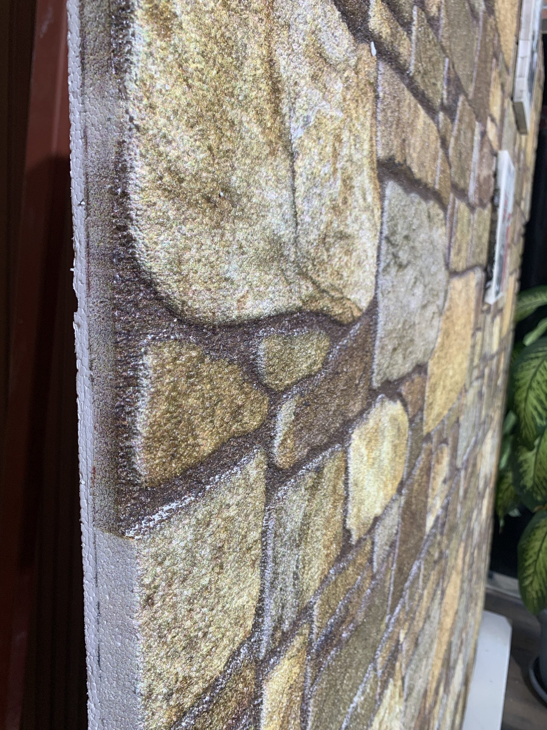 Outlet Gold Brown Stone Look Wall Paneling, Styrofoam Facing, Single Panel, Covers 5.4 sq ft